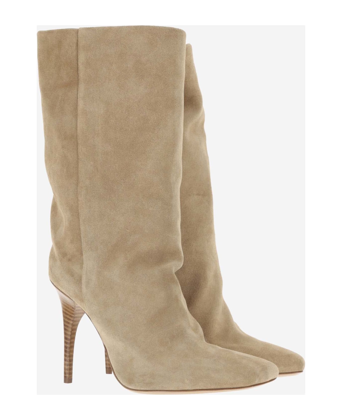 Bruno Frisoni Bootube Boots In Suede Leather - Beige
