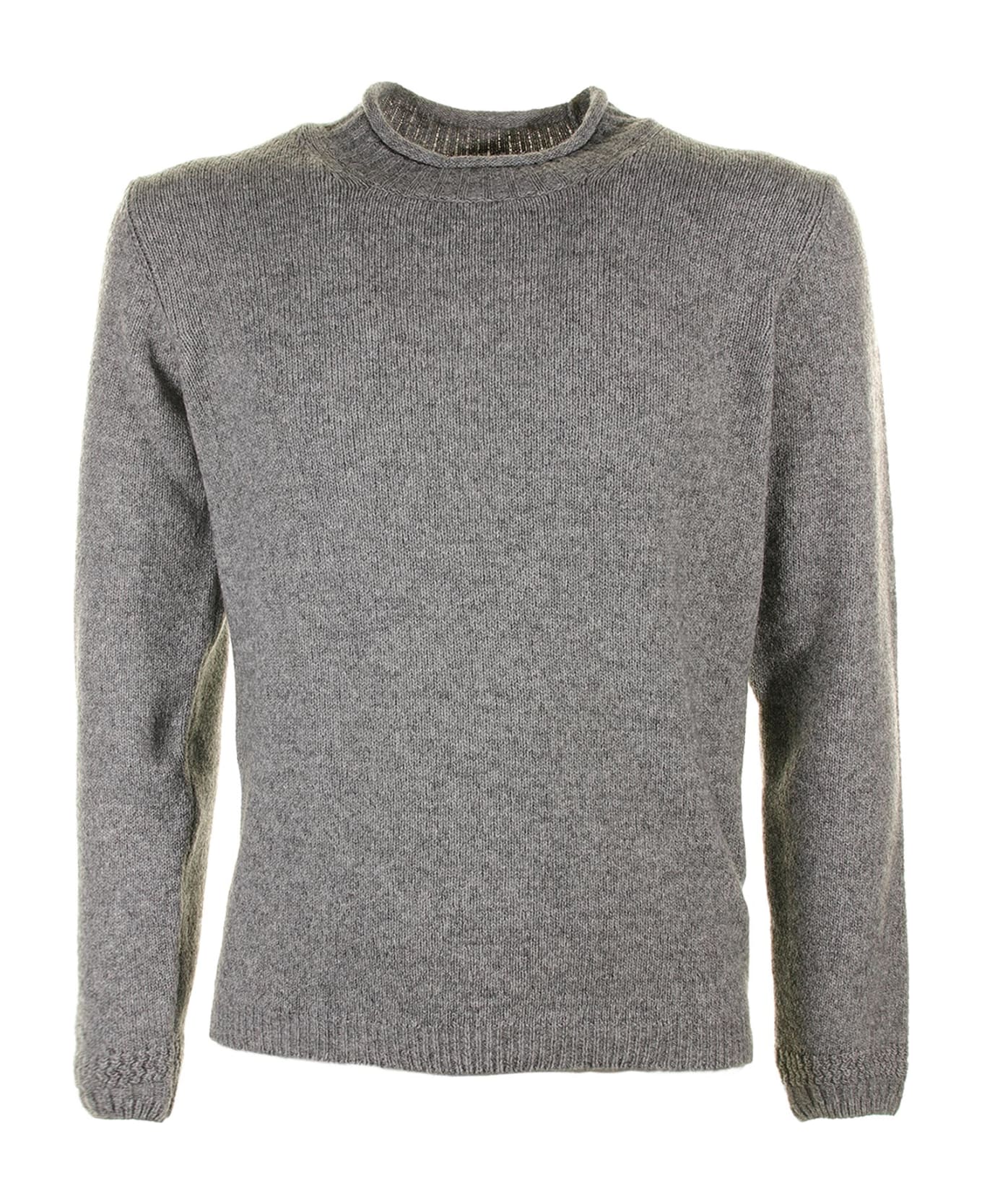 Seventy Gray Sweater With Collar - ARDESIA ニットウェア