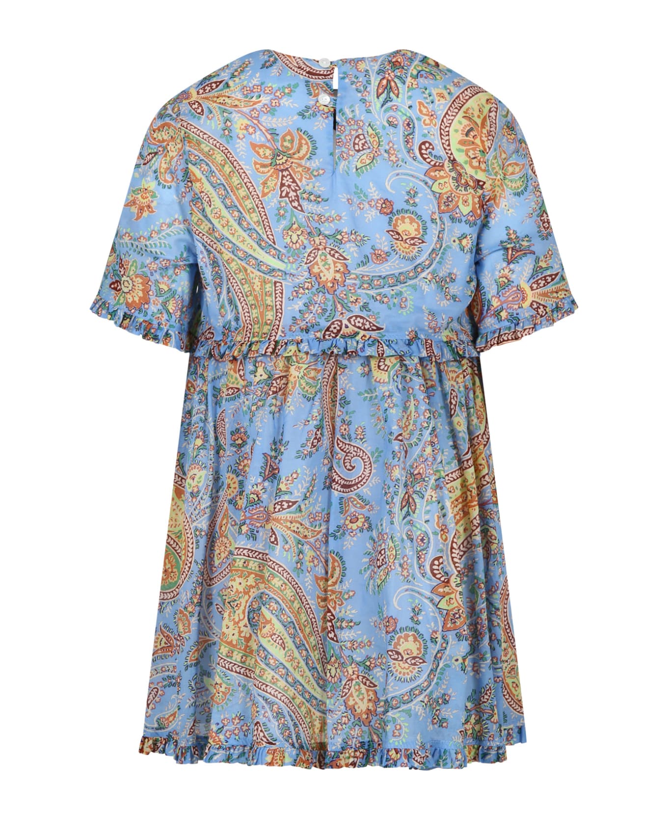 Etro Light Blue Dress For Girl With Paisley Pattern - Light Blue ワンピース＆ドレス