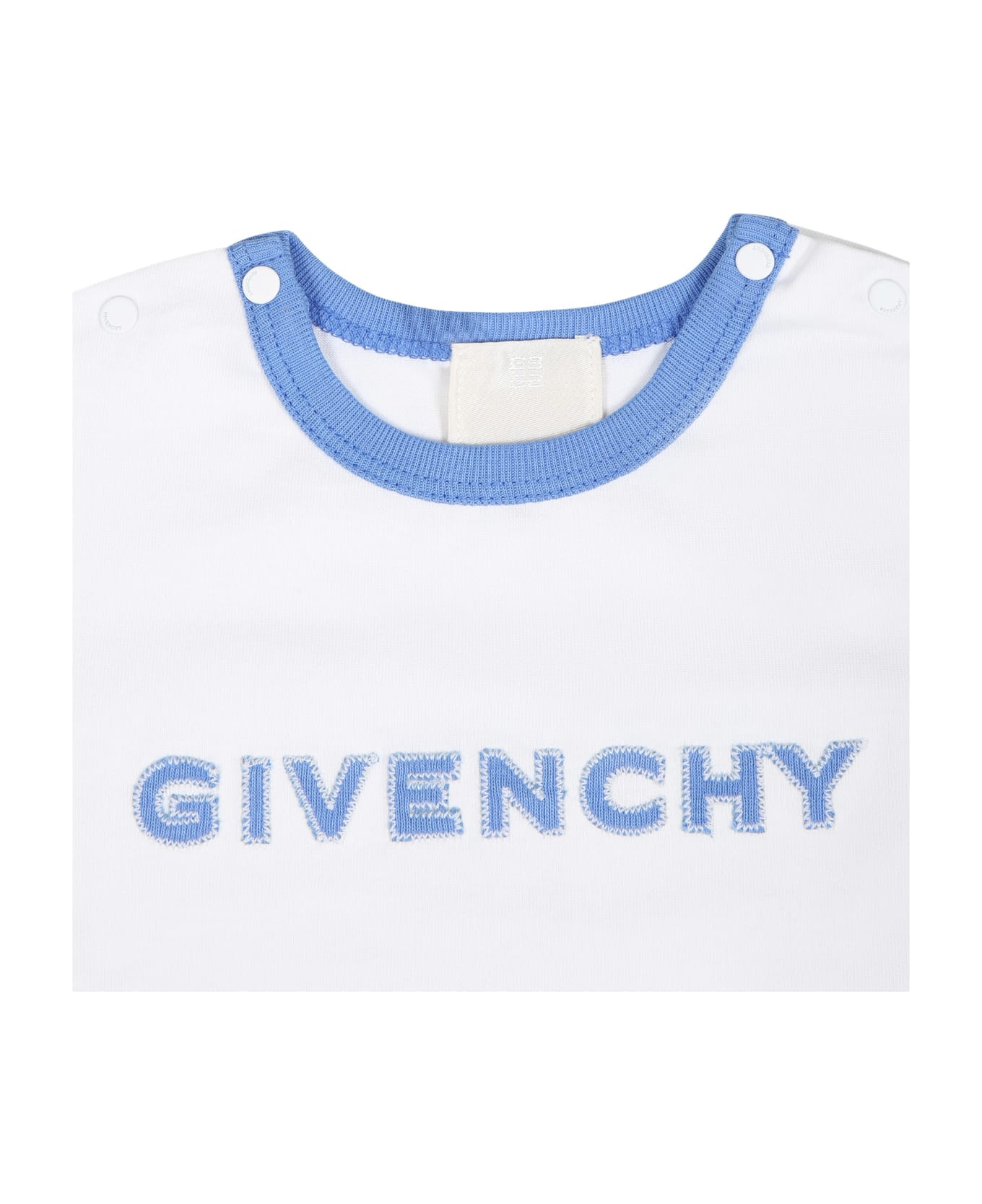 Givenchy Light Blue Baby Set With Logo - Light Blue ボトムス