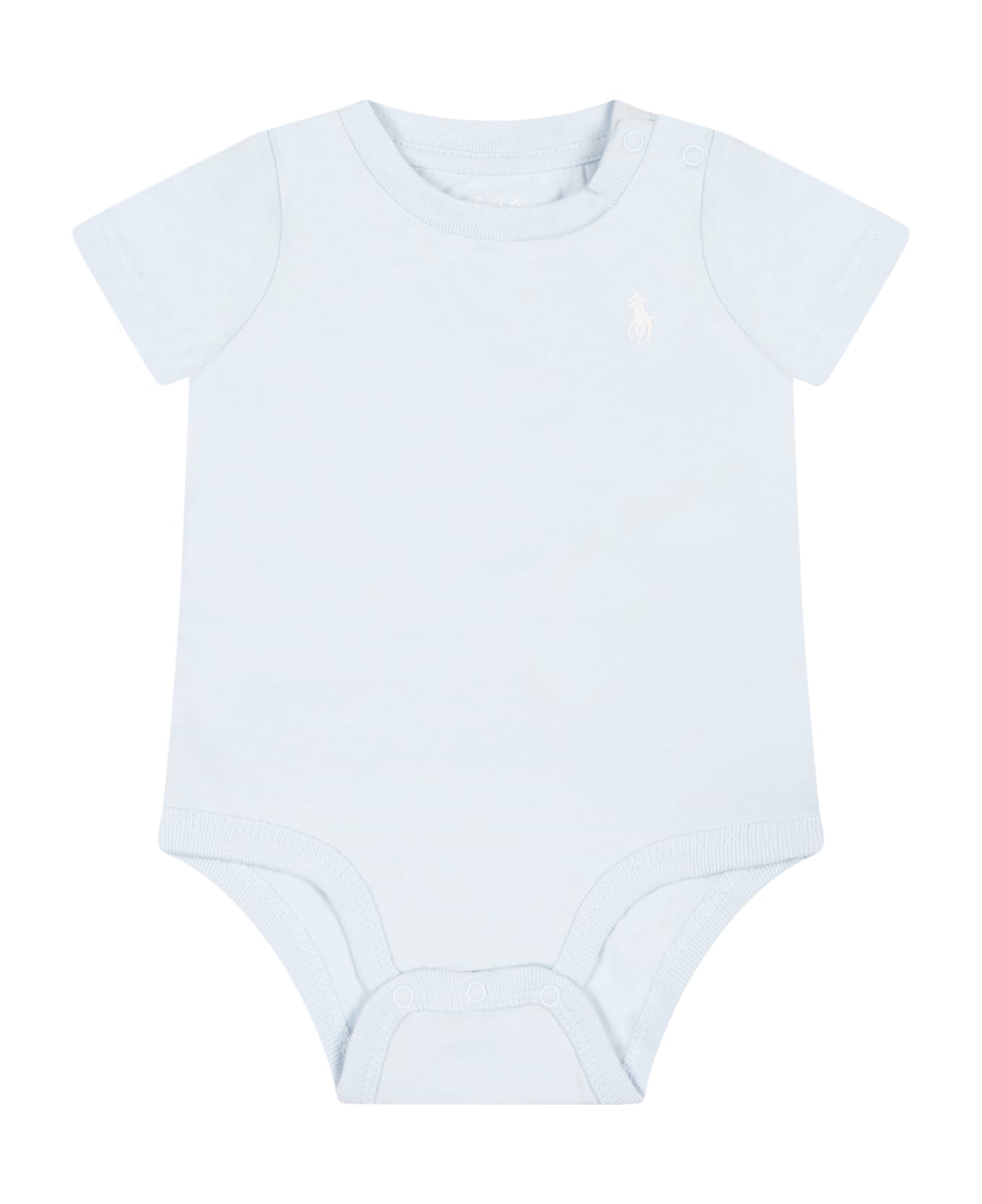 Ralph Lauren Light-blue Body For Baby Boy With Pony Logo - Light Blue