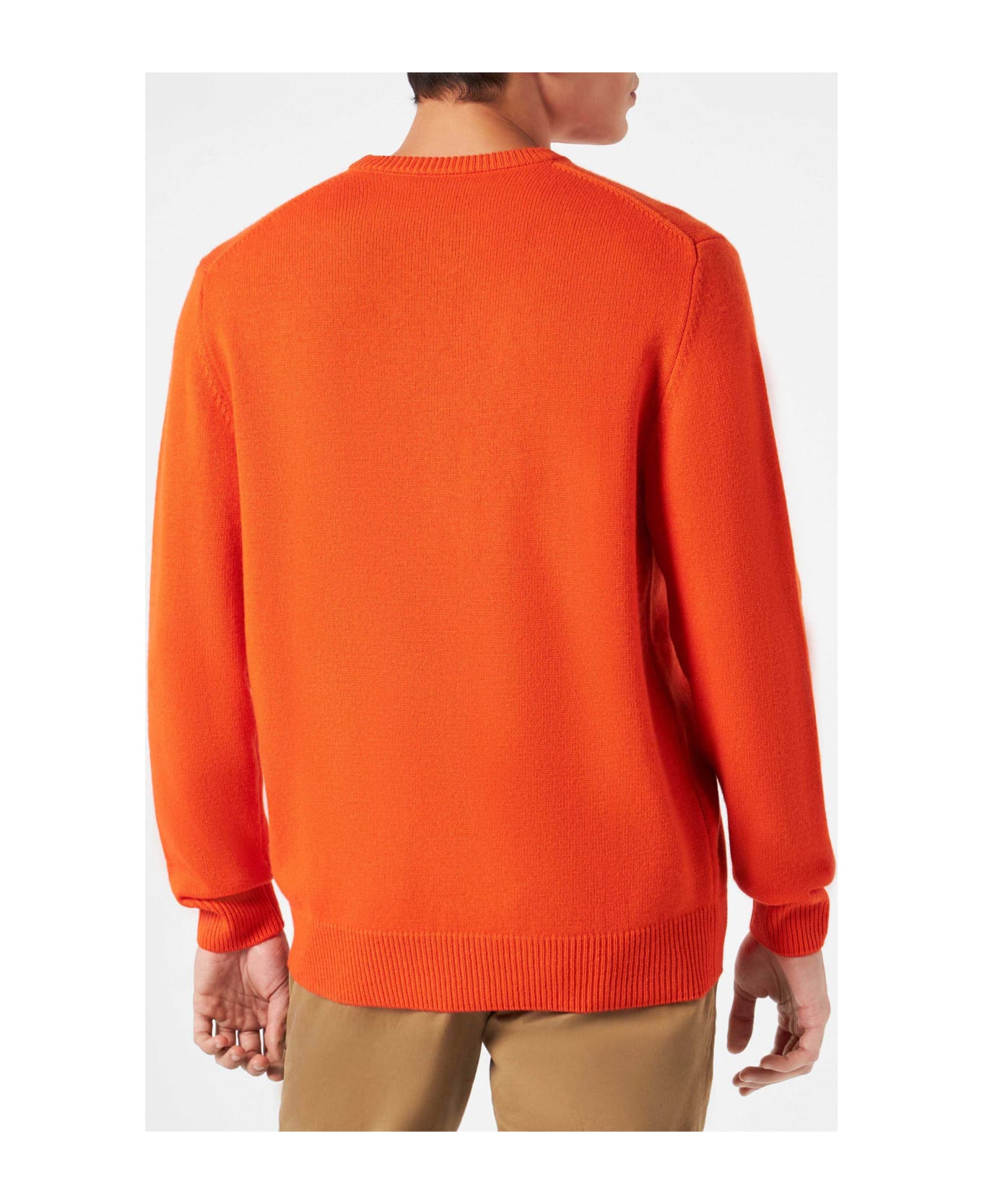 MC2 Saint Barth Orange Sweater Heron With Bellavista 
Fuoripista Jacquard - ORANGE