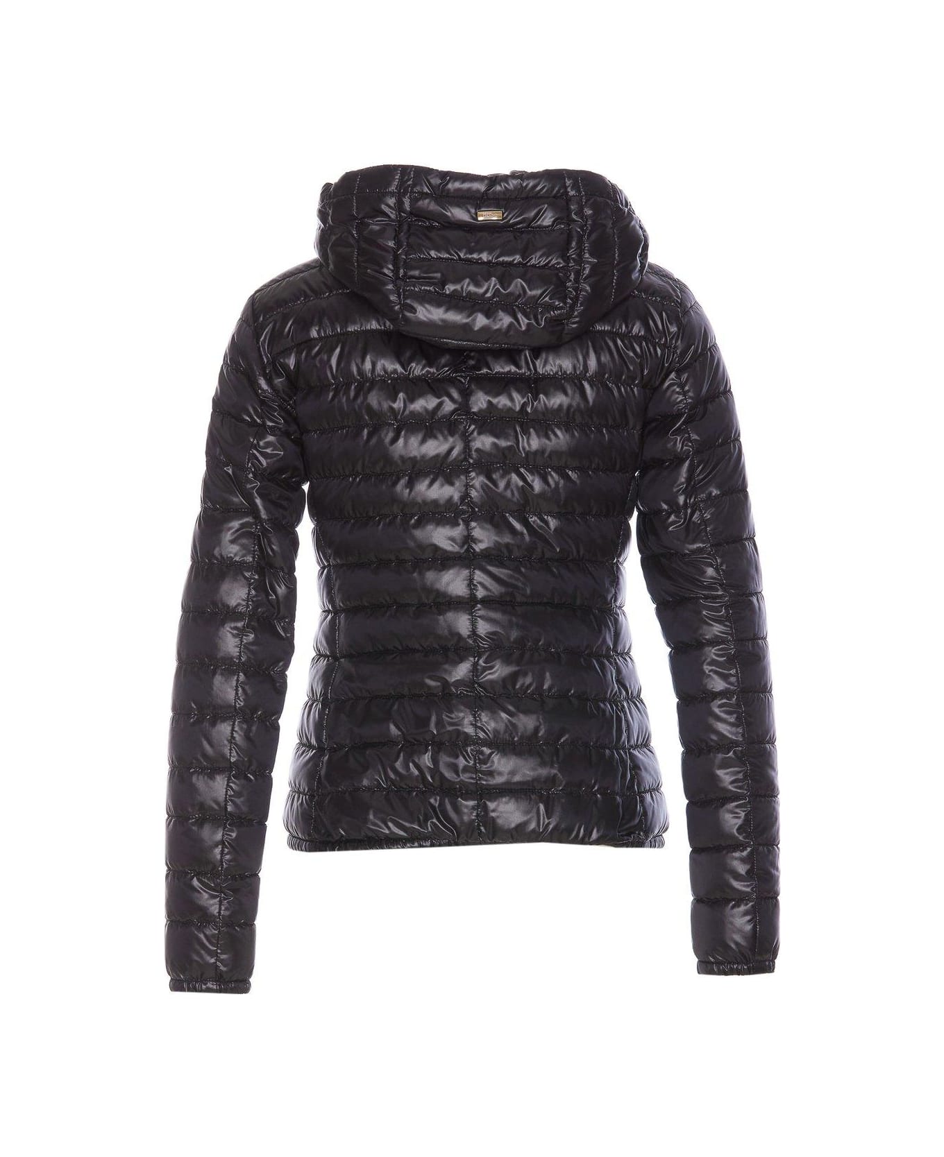 Herno Zip-up Hooded Down Jacket - BLACK