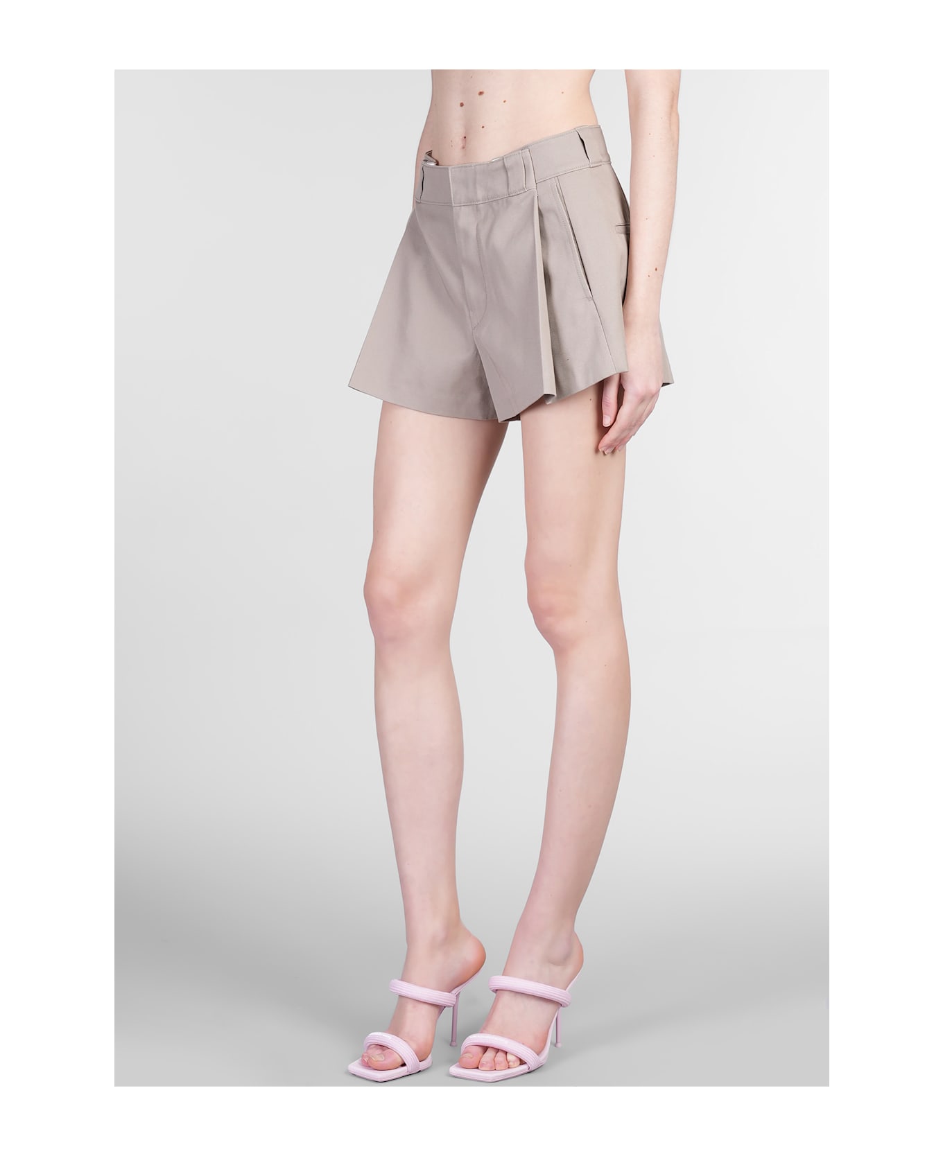 Alexander Wang High Waisted Pleated Workwear Short - taupe