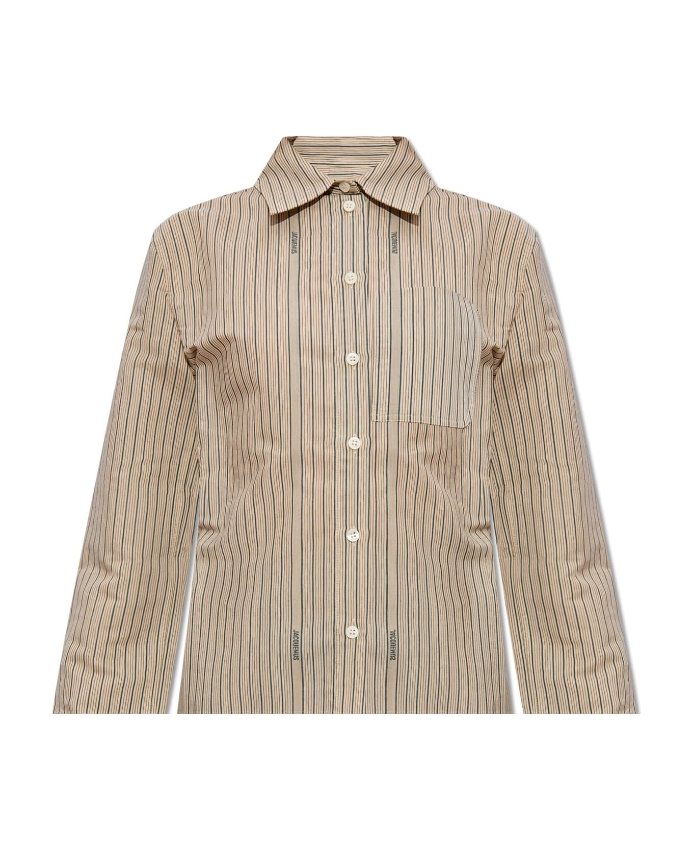 Jacquemus Cotton Shirt With Opening - GREEN シャツ