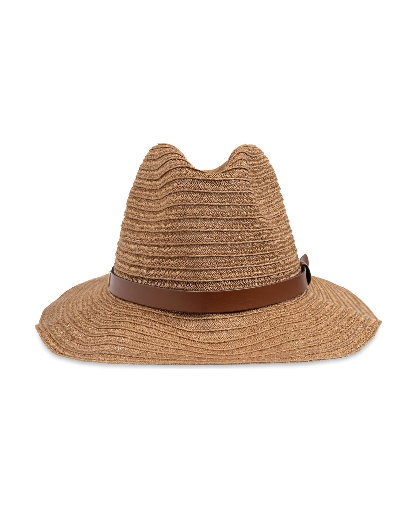 Emporio Armani Straw Hat - Leather Brown
