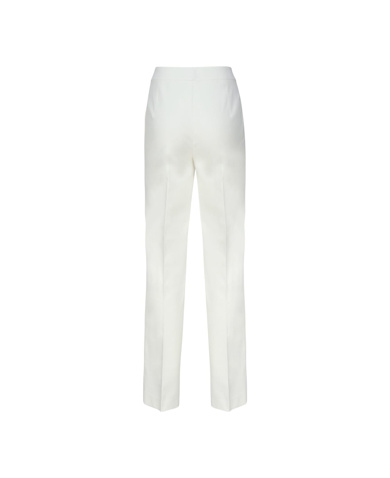 Genny Cotton Trousers With Strap - Off white