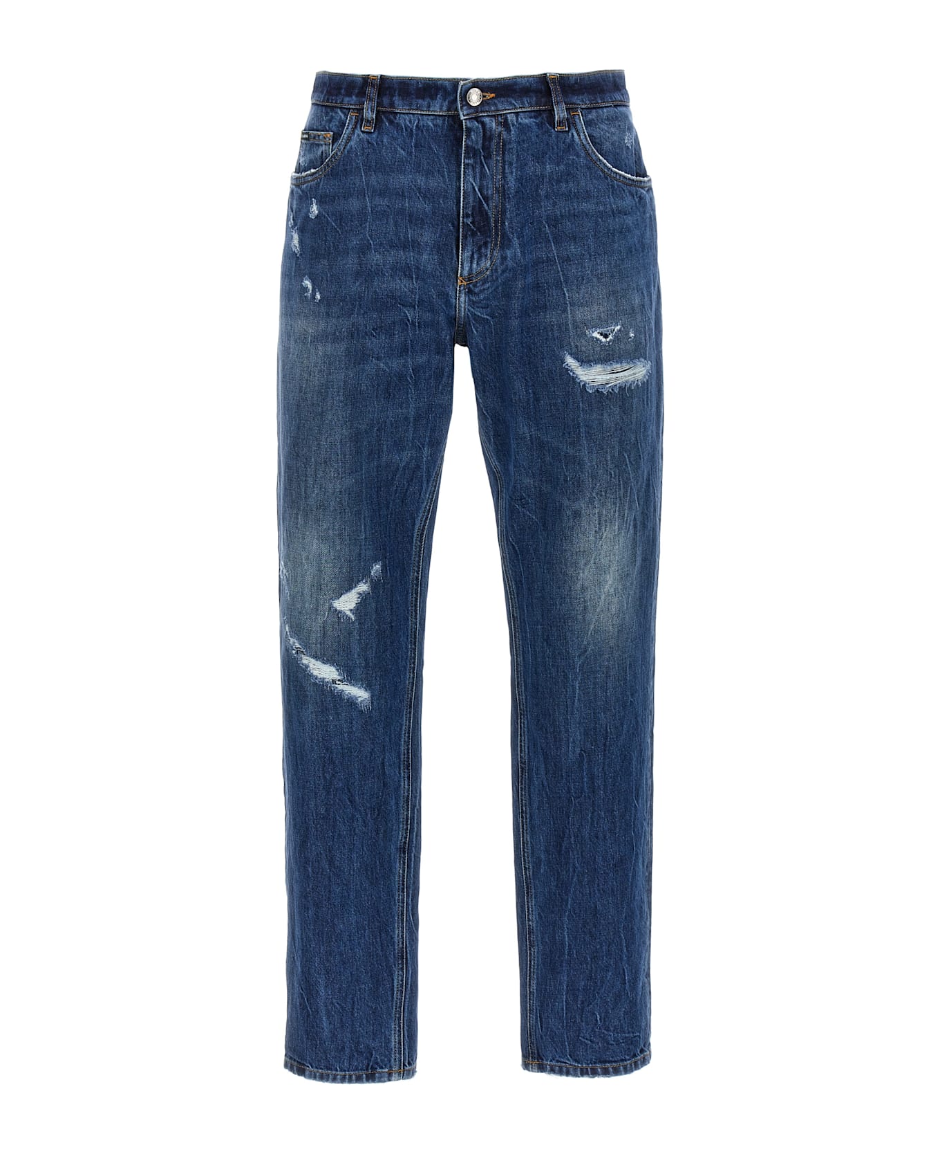 Dolce 
Gabbana Logo Embroidery Jeans - Blue