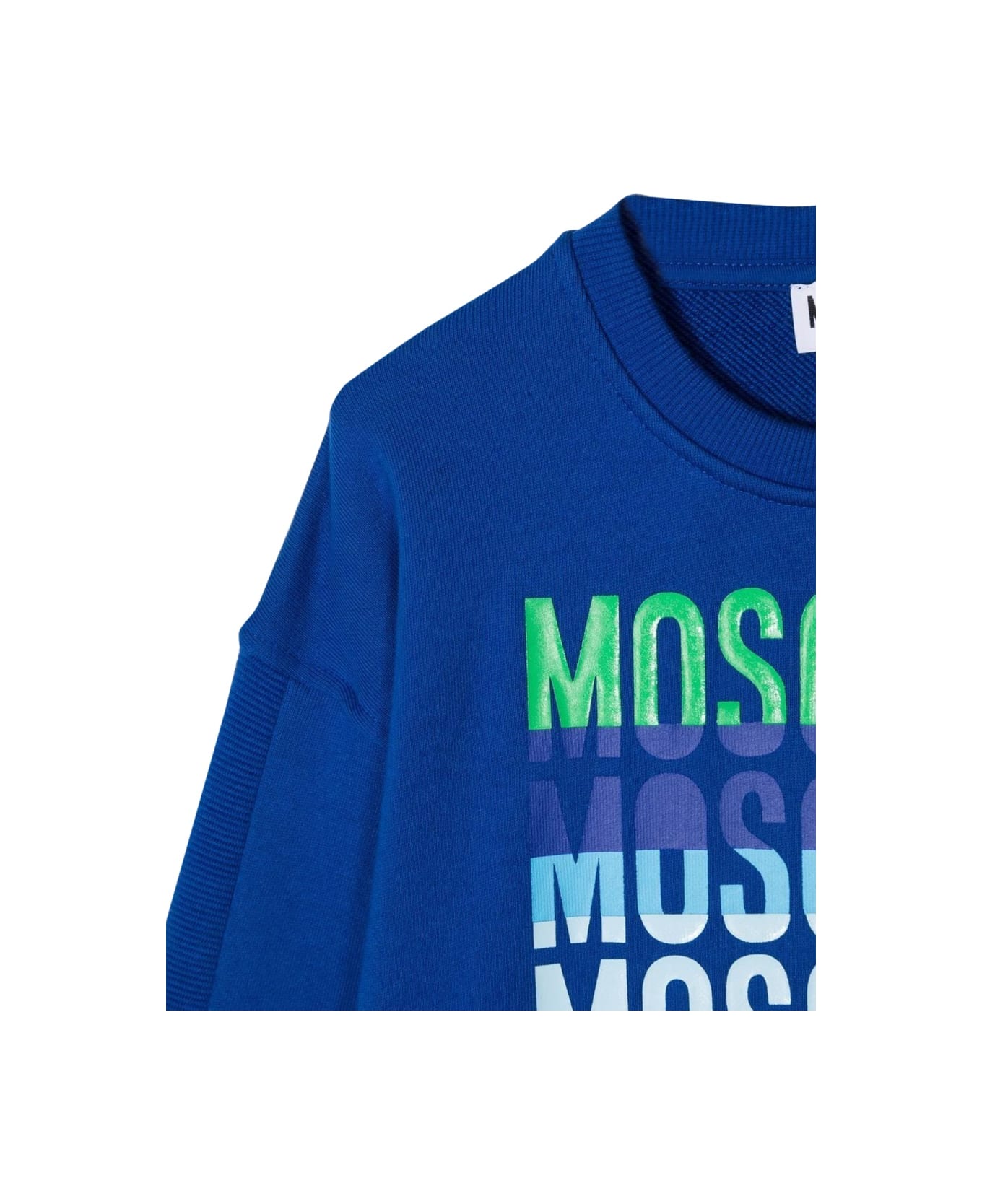 Moschino Felpa In Cotone Con Logo - BLUE