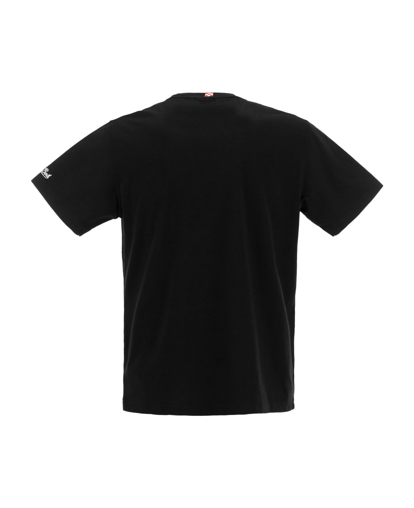 MC2 Saint Barth Cotton T-shirt With Negroni Print - Black