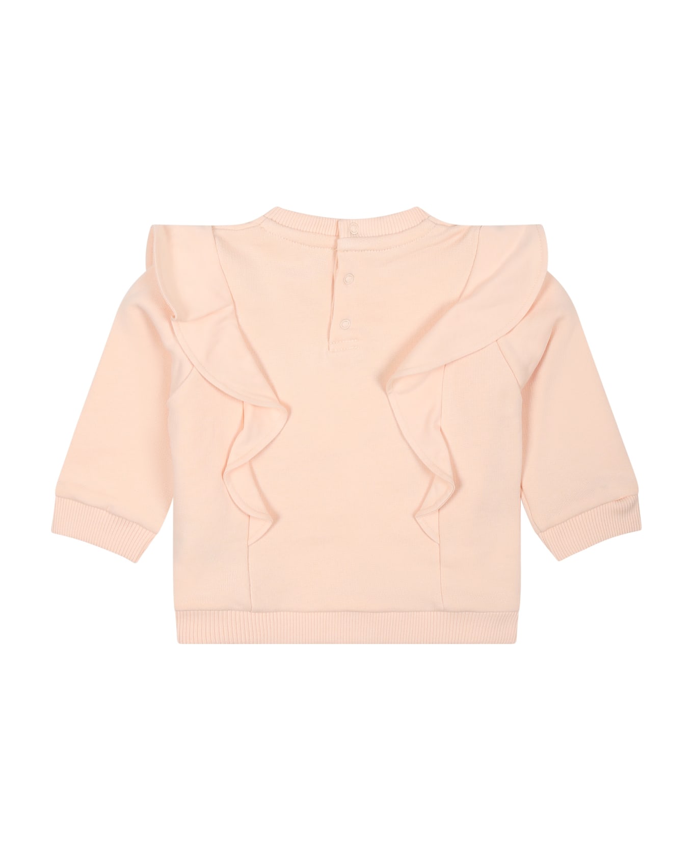 Chloé Pink Sweatshirt For Baby Girl With Logo - Pink ニットウェア＆スウェットシャツ