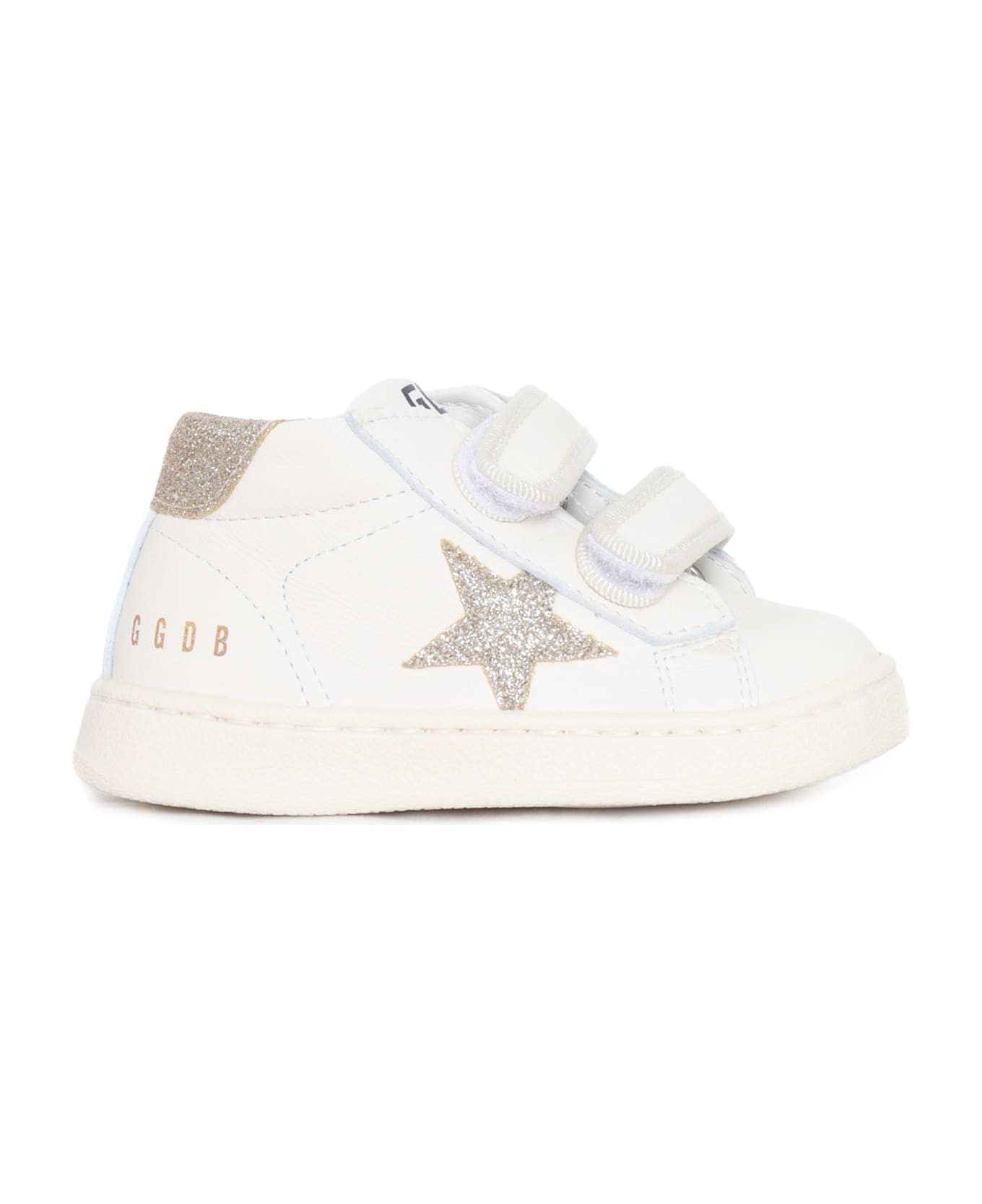 Golden Goose June Nappa Upper Glitter Star And Heel - WHITE