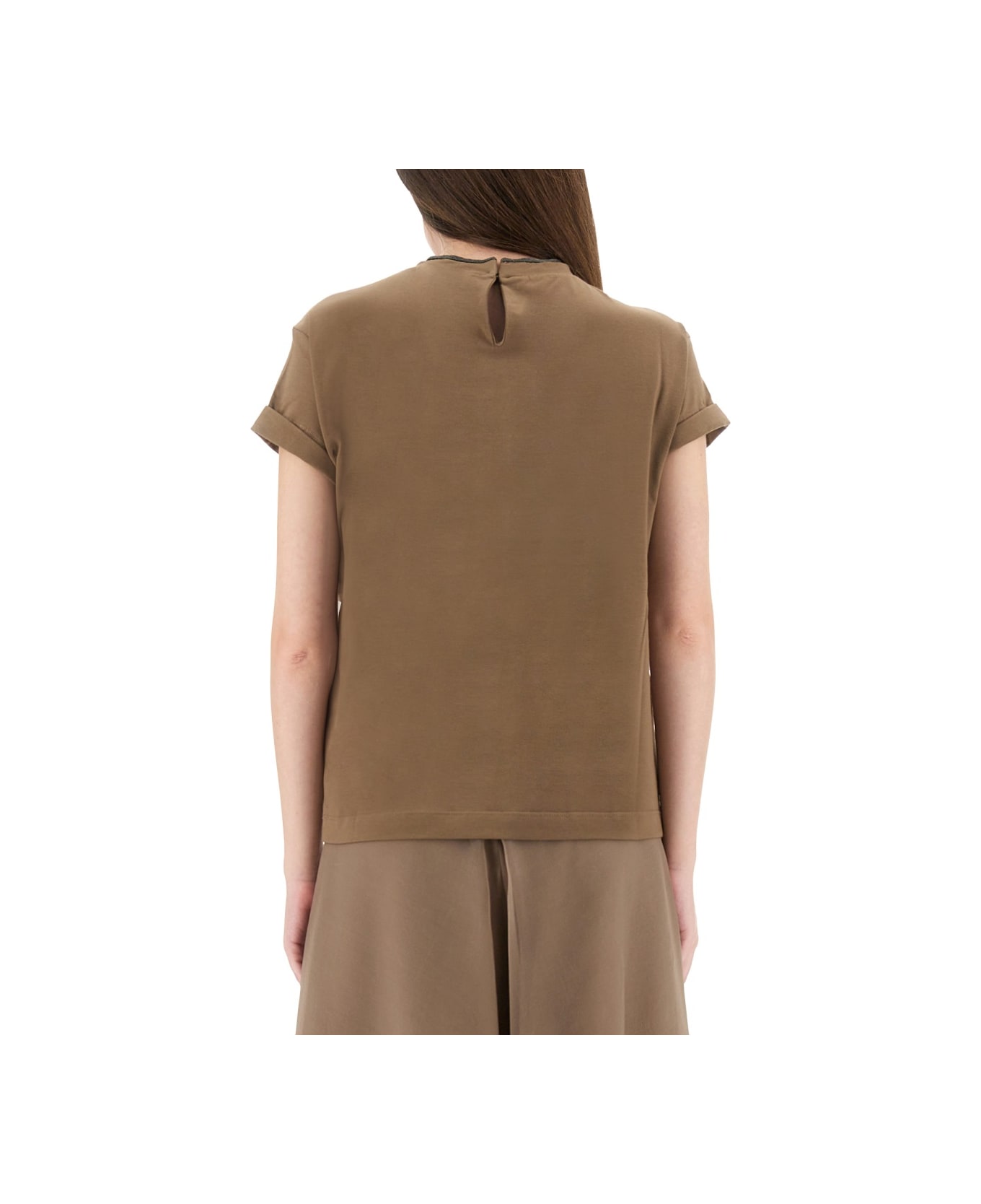Brunello Cucinelli Cotton Jersey T-shirt - BROWN