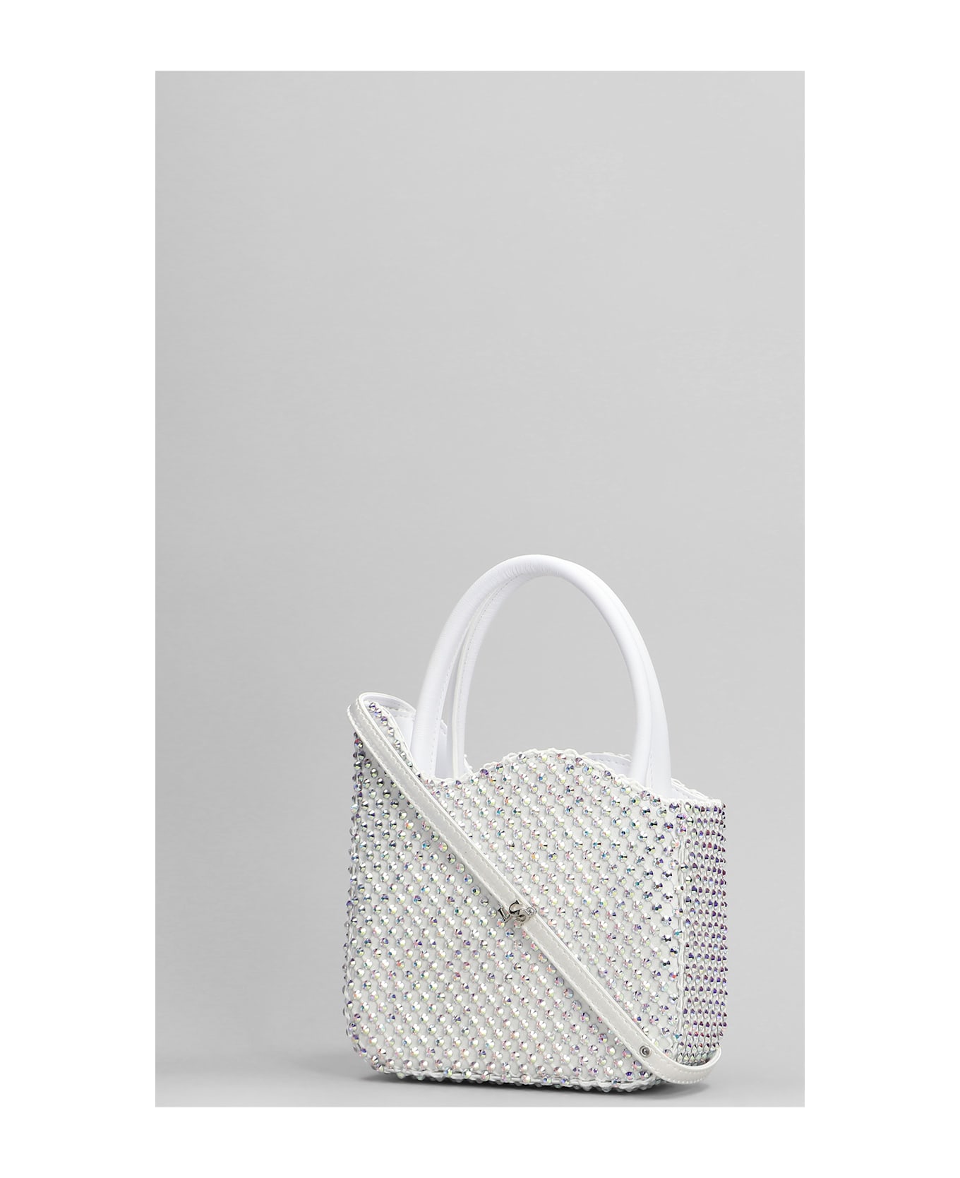 Le Silla Gilda Shoulder Bag In White Satin - white