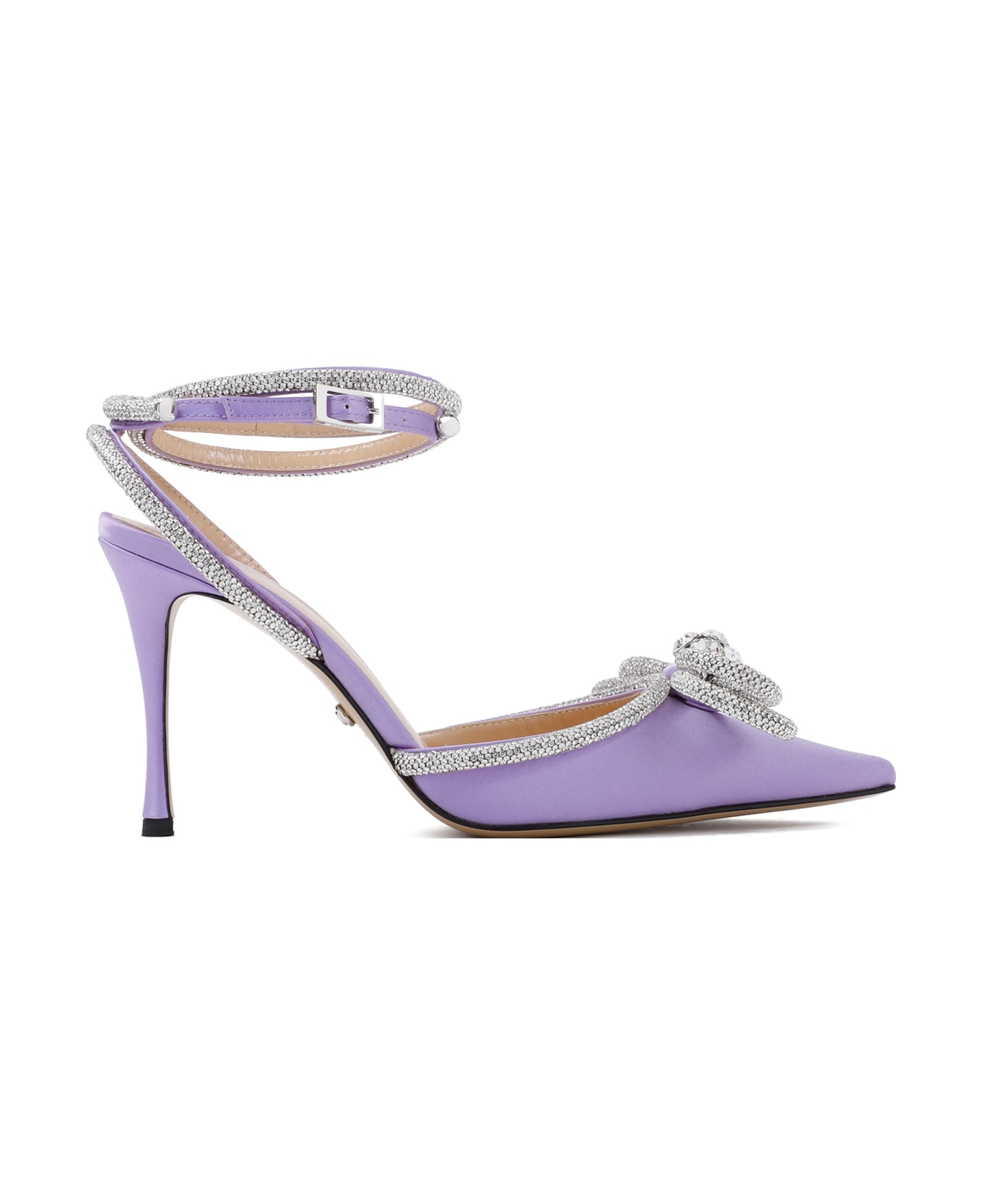 Mach & Mach Double Bow Lavender Satin High Heels Pumps - Lavender