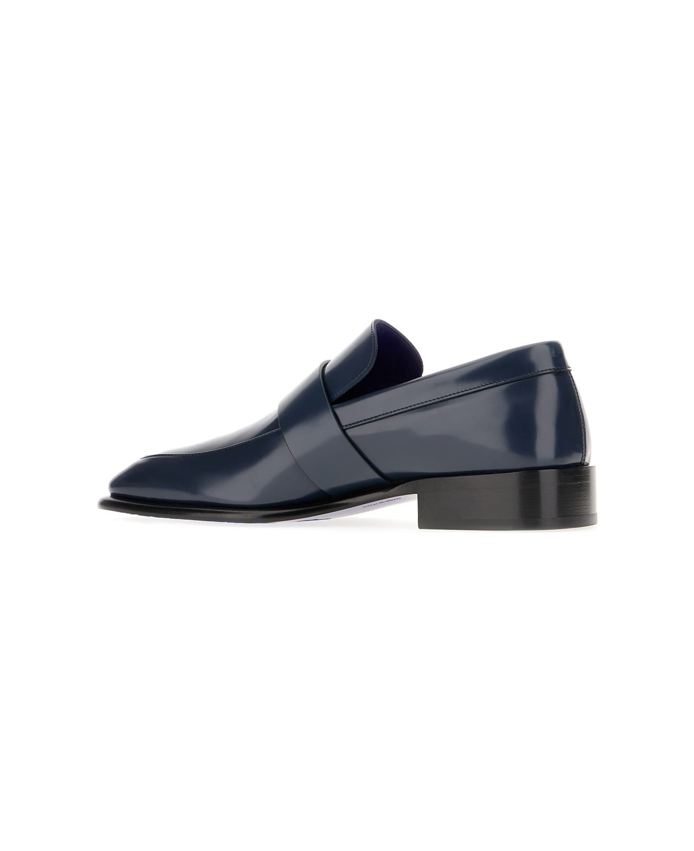 Burberry Blue Leather Shield Loafers - LAKE