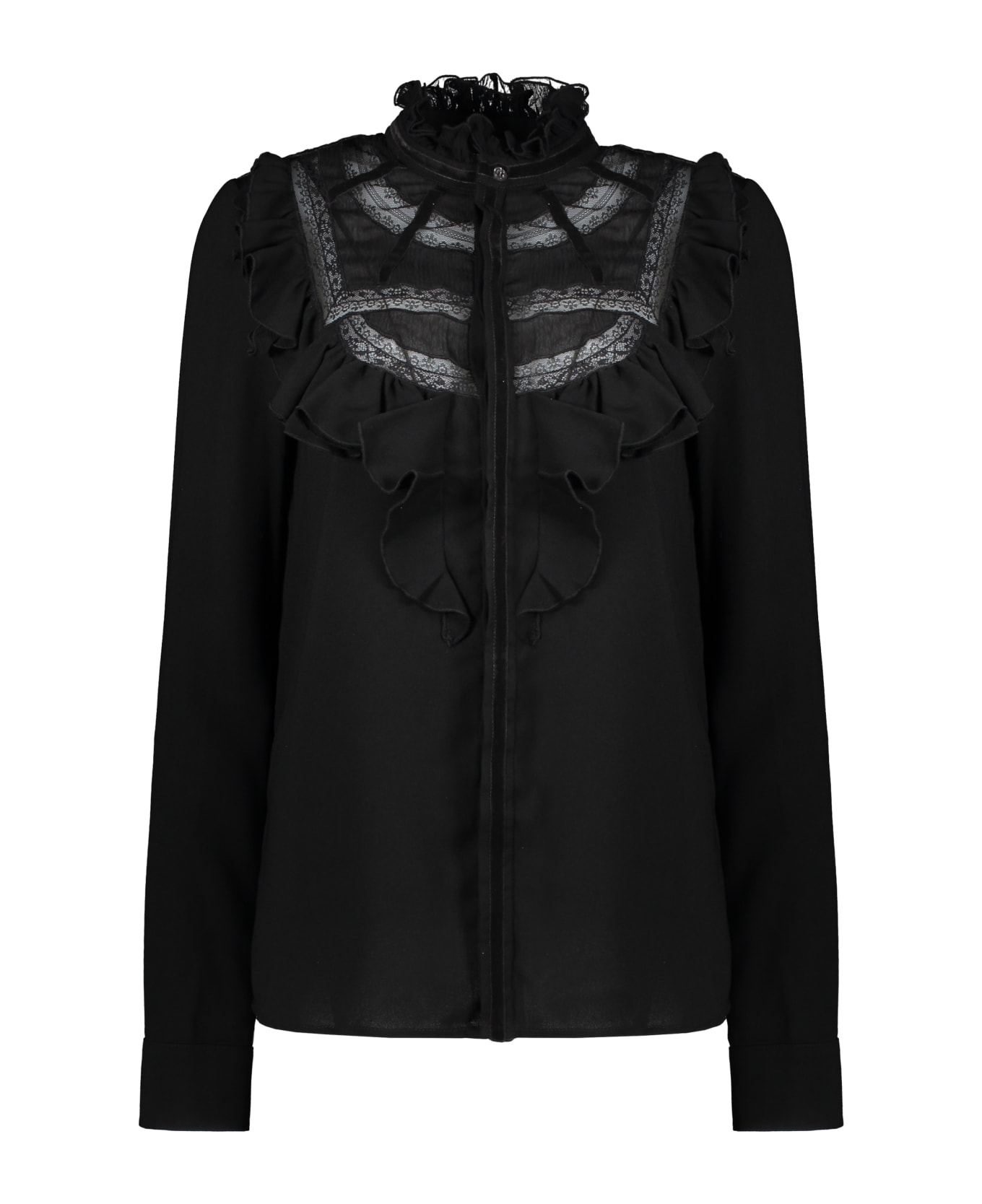 Dsquared2 Embroidered Cotton Blouse - black