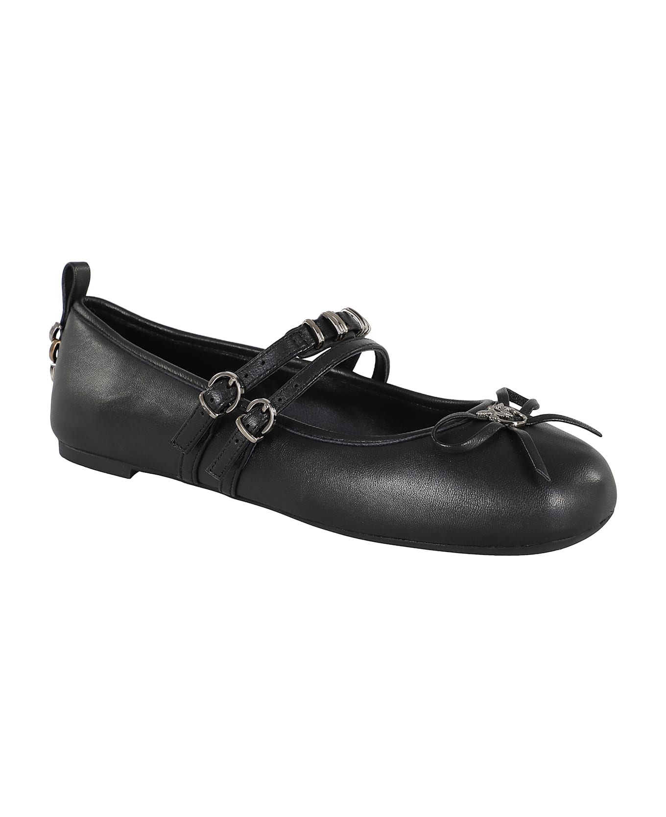 Pinko Gioia Leather Ballet Flats - Black