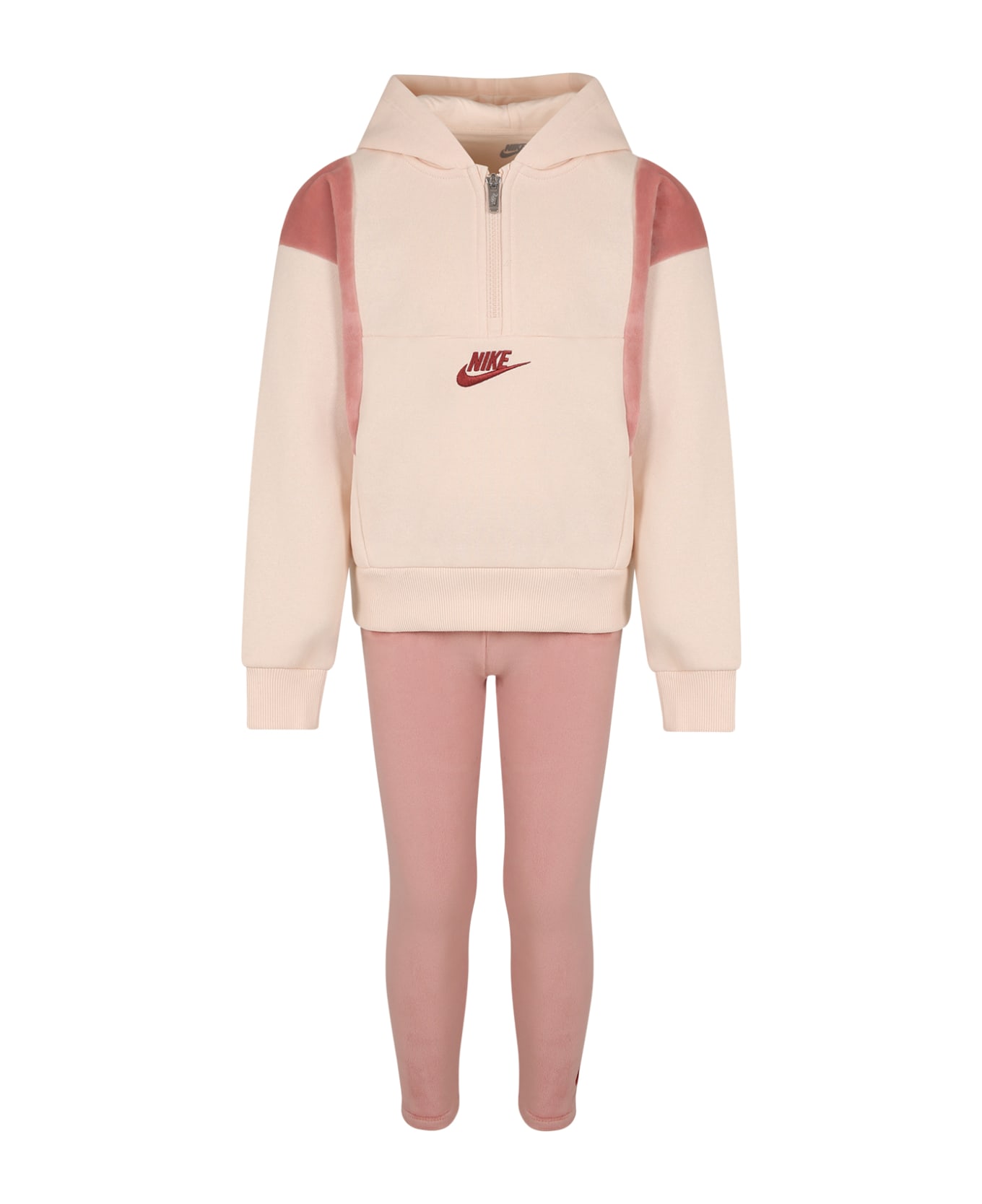 Nike Pink Suit For Girl With Logo - Pink