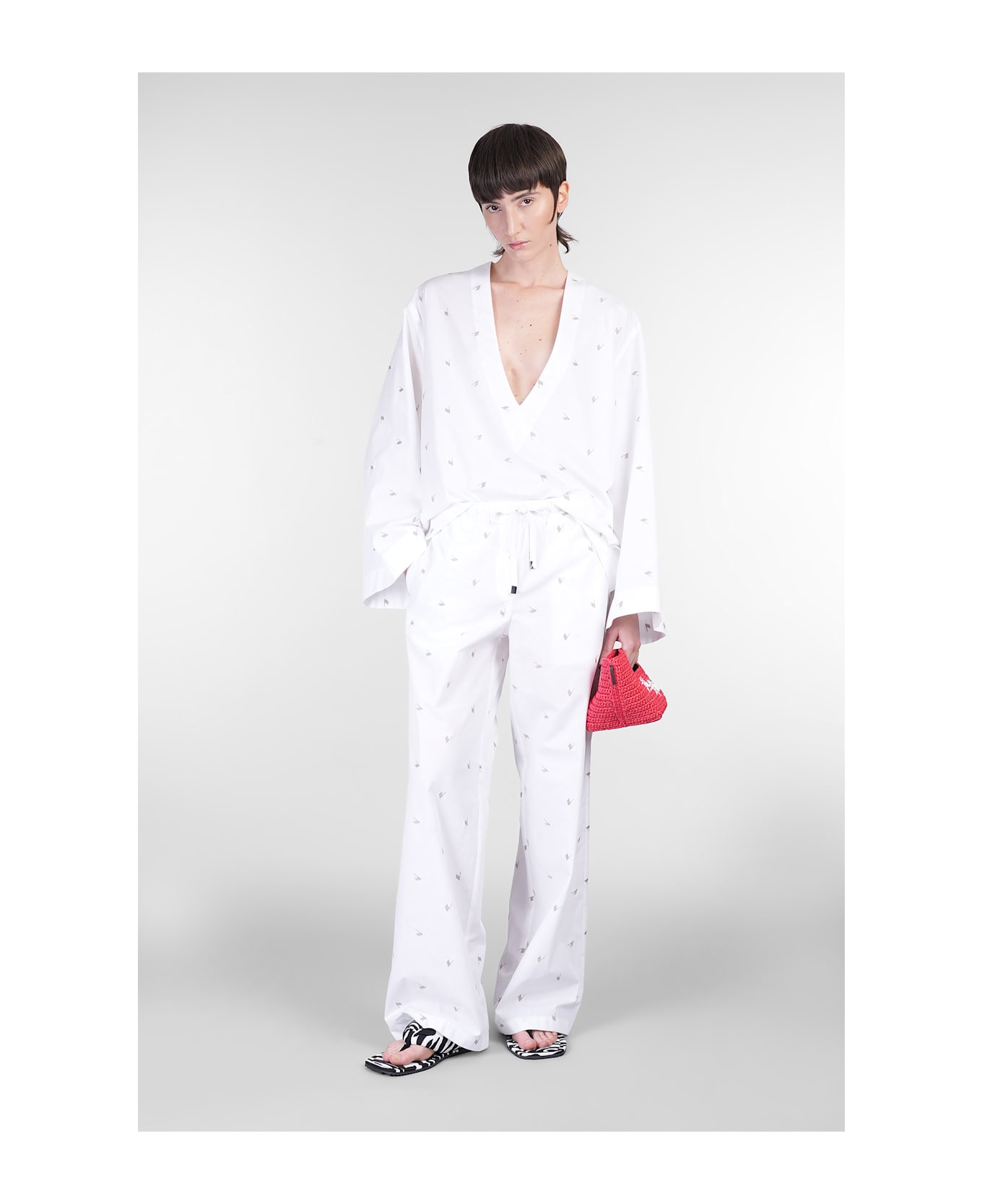 The Attico Blouse In White Cotton - white
