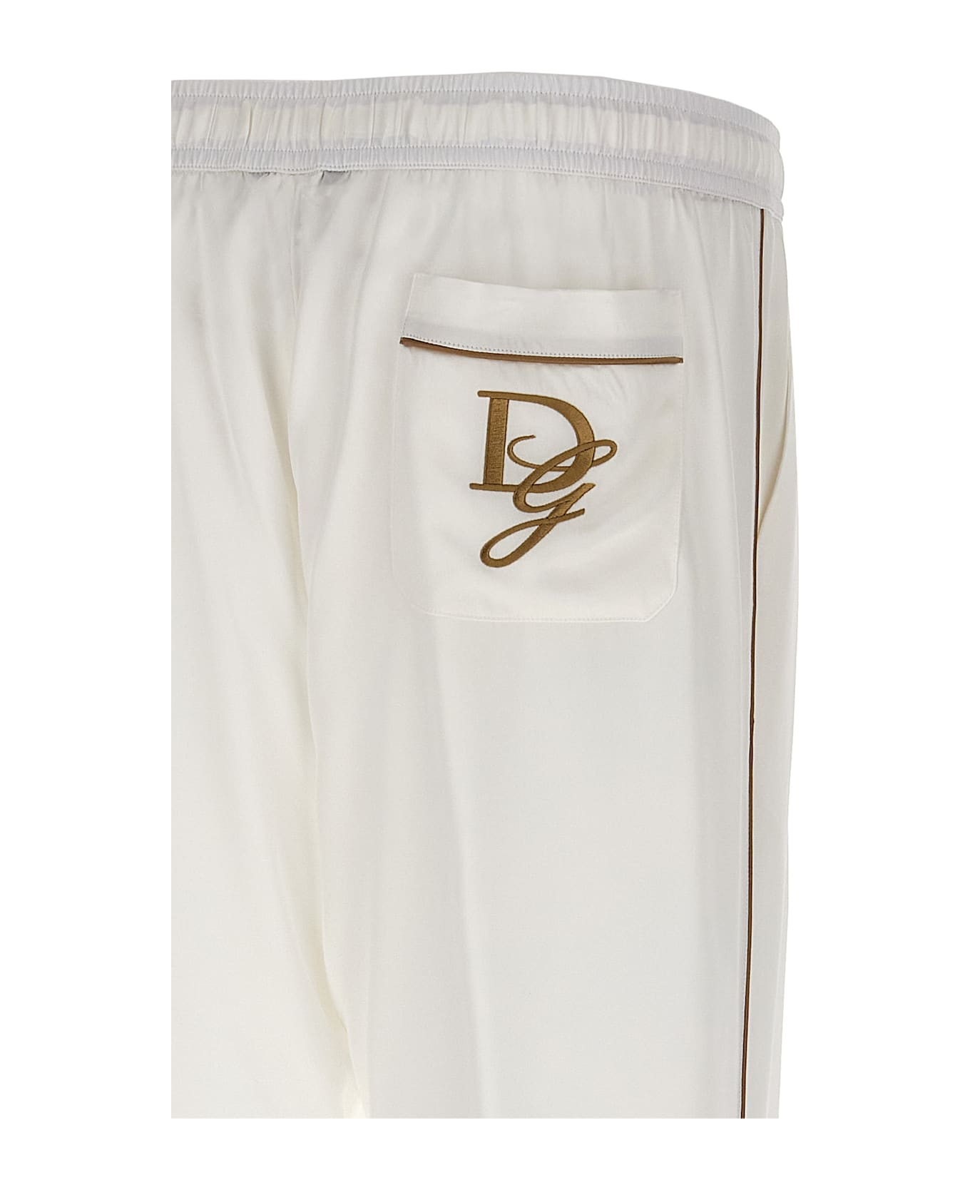 Dolce & Gabbana Silk Pants - White
