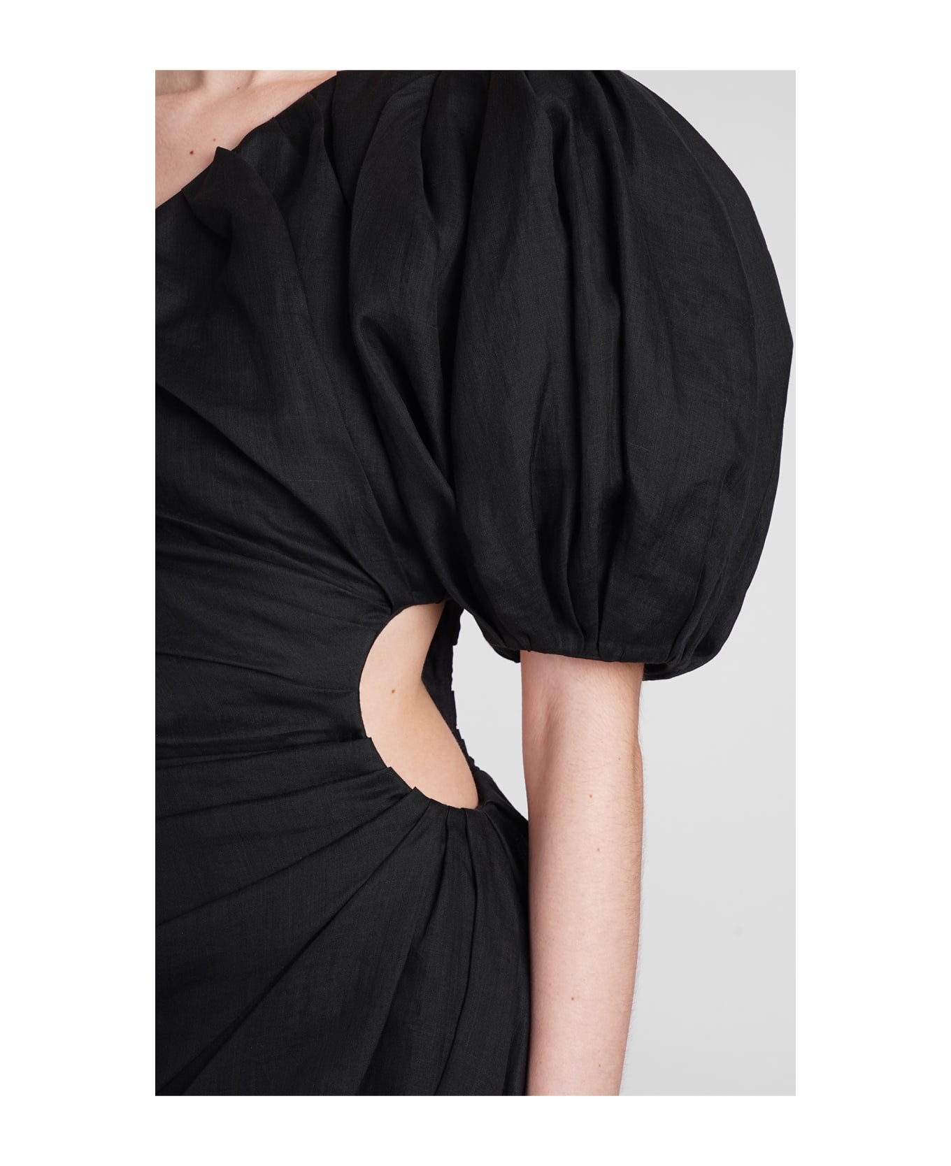 Chloé Dress In Black Ramie - black