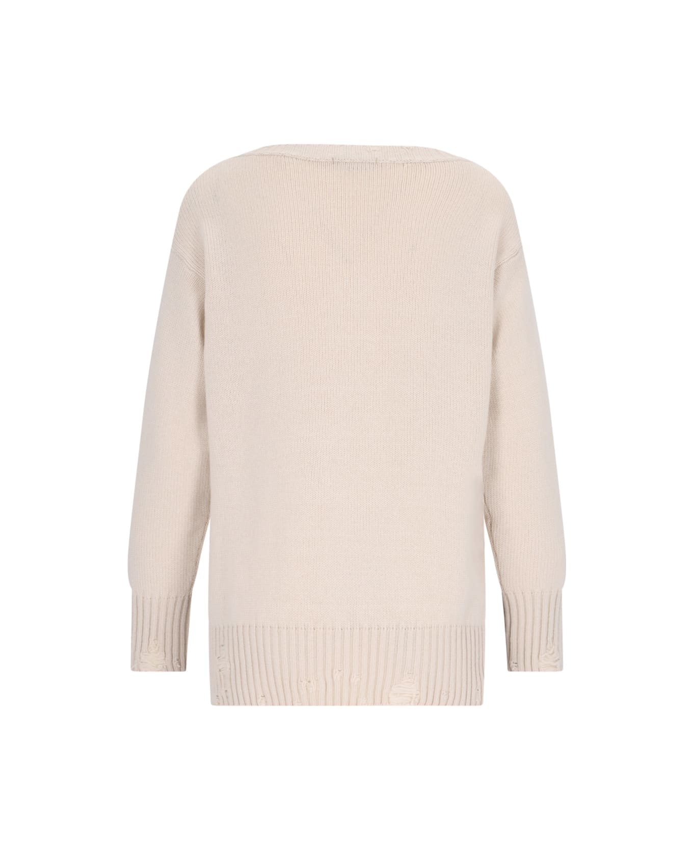 Canessa Destroyed Detail Sweater - Cream