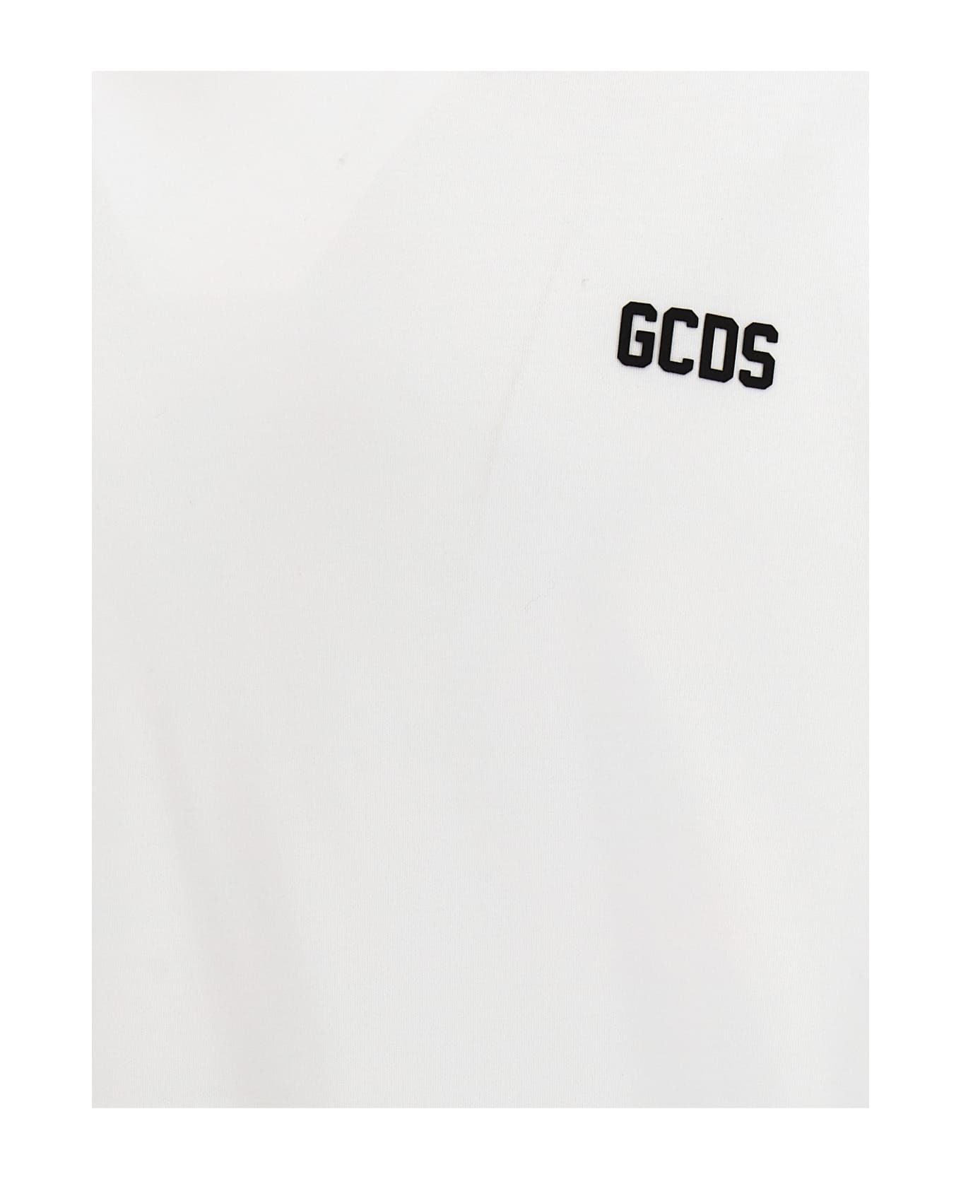 GCDS Logo Print T-shirt - White/Black シャツ