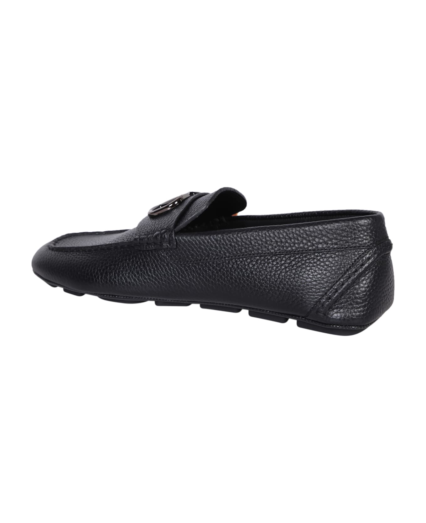 Valentino Driver Vlogo Black Loafer - Black