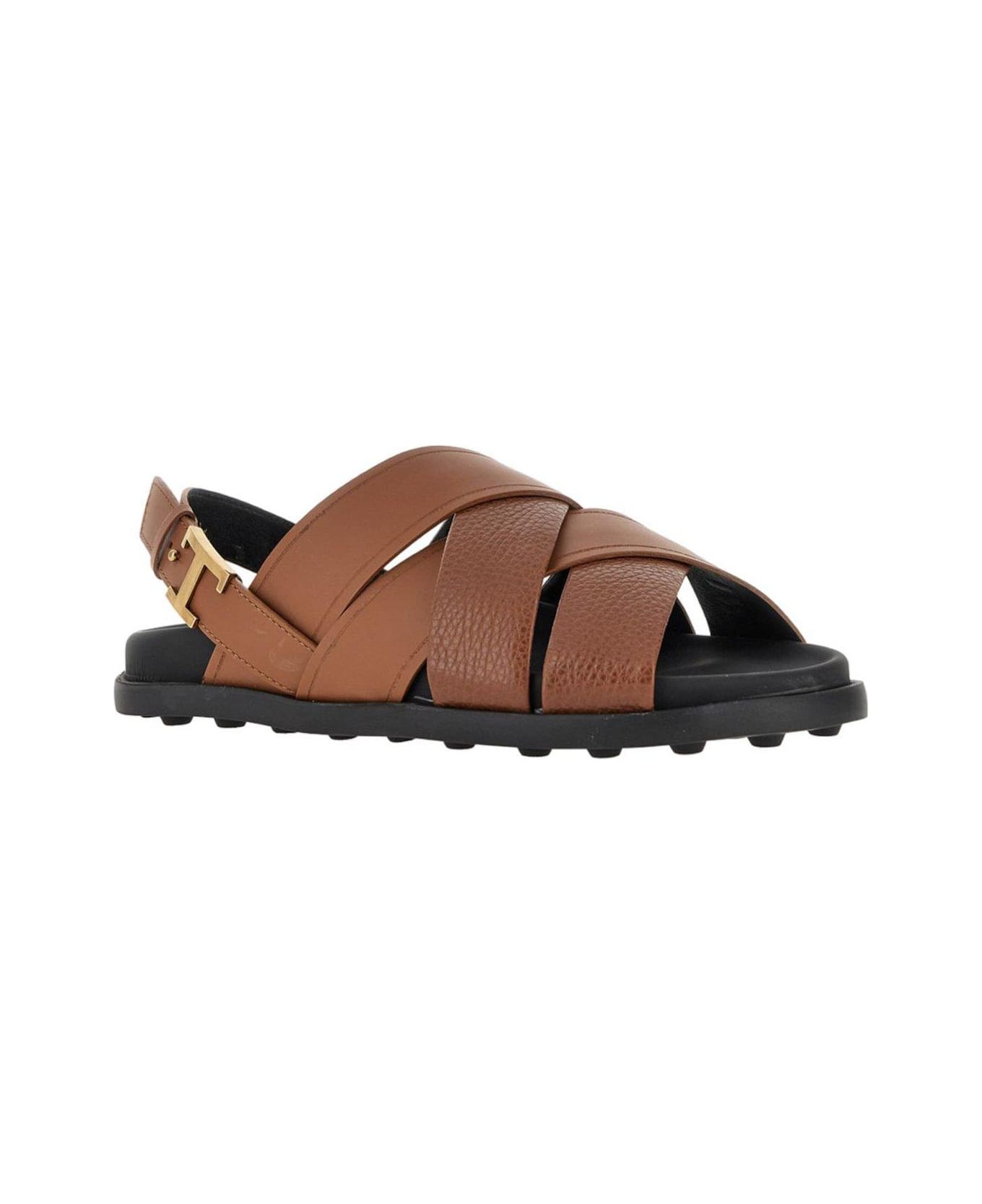 Tod's Logo-buckle Interwoven Strap Sandals - Brown サンダル