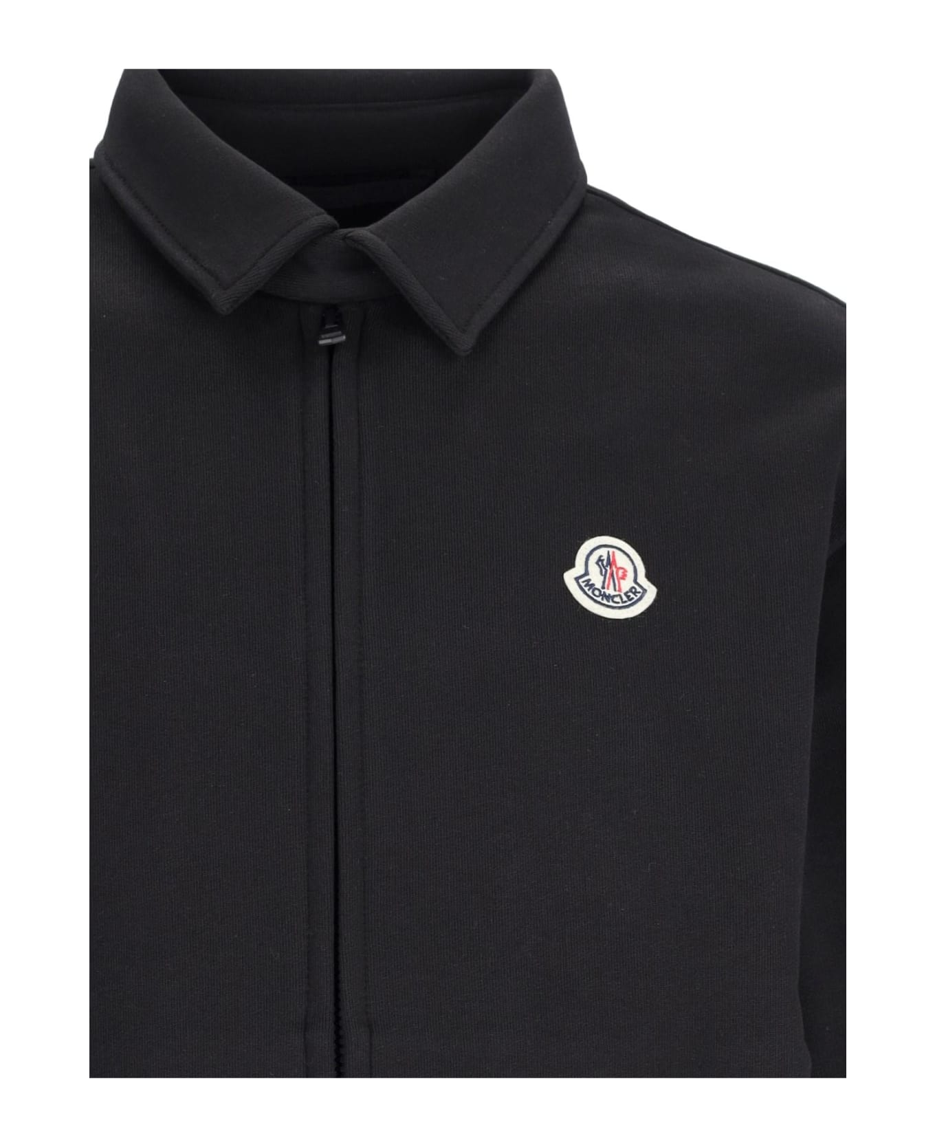 Moncler Cotton Fleece Overshirt - Black ニットウェア