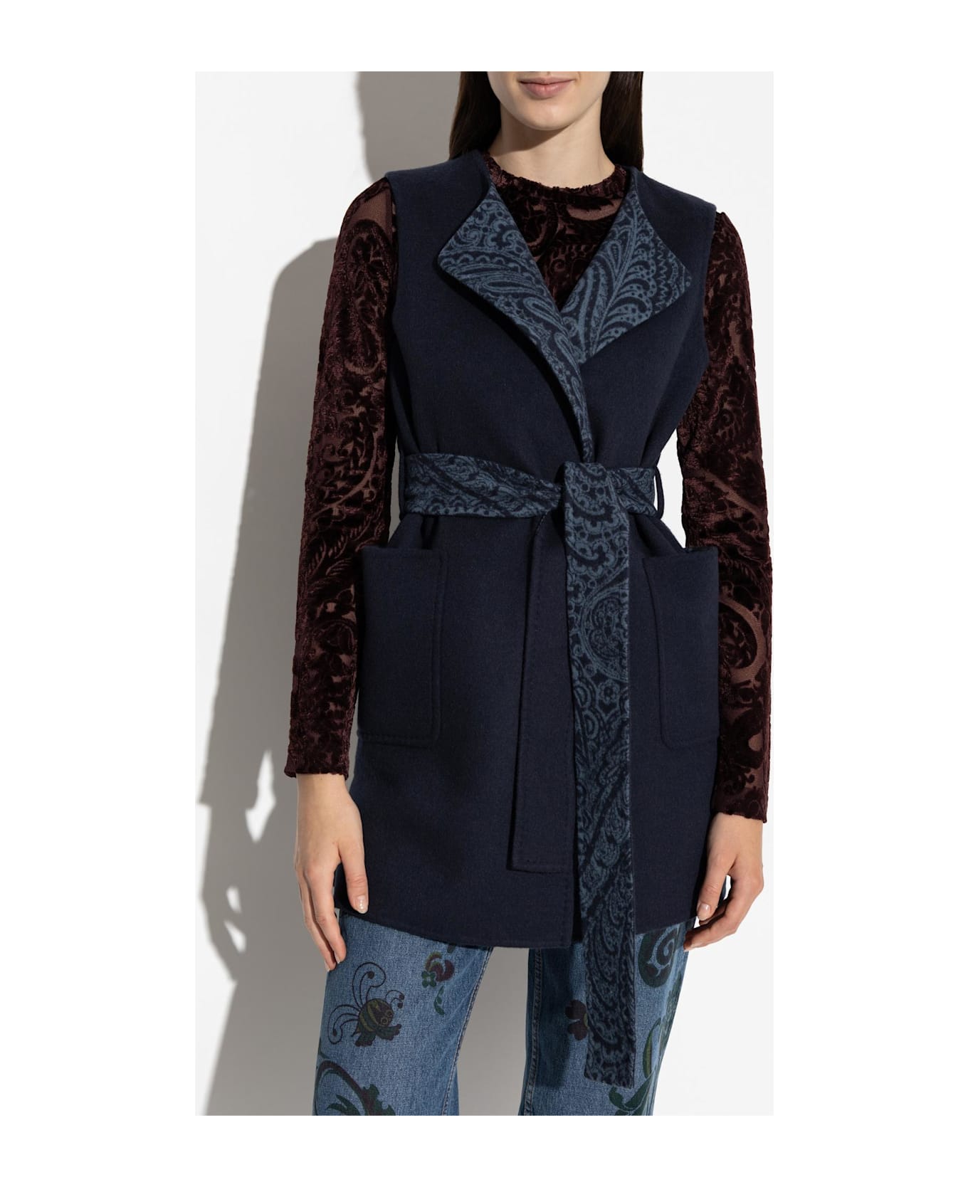 Etro Wool Vest With Belt