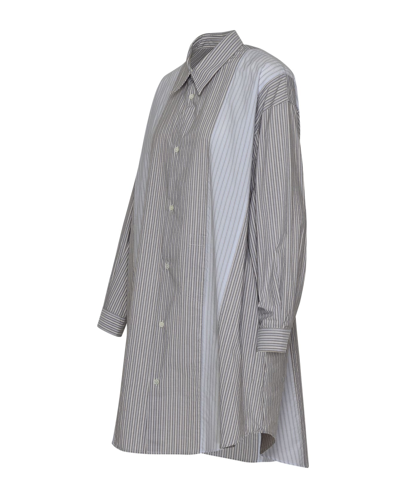 MM6 Maison Margiela Panelled Pinstripe Buttoned Shirt Dress - 961