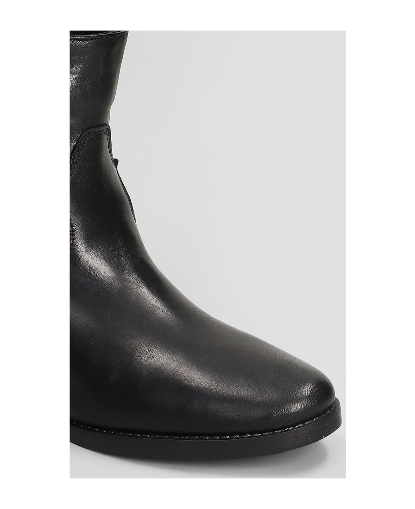 Julie Dee Ankle Boots Inside Wedge In Black Leather - black