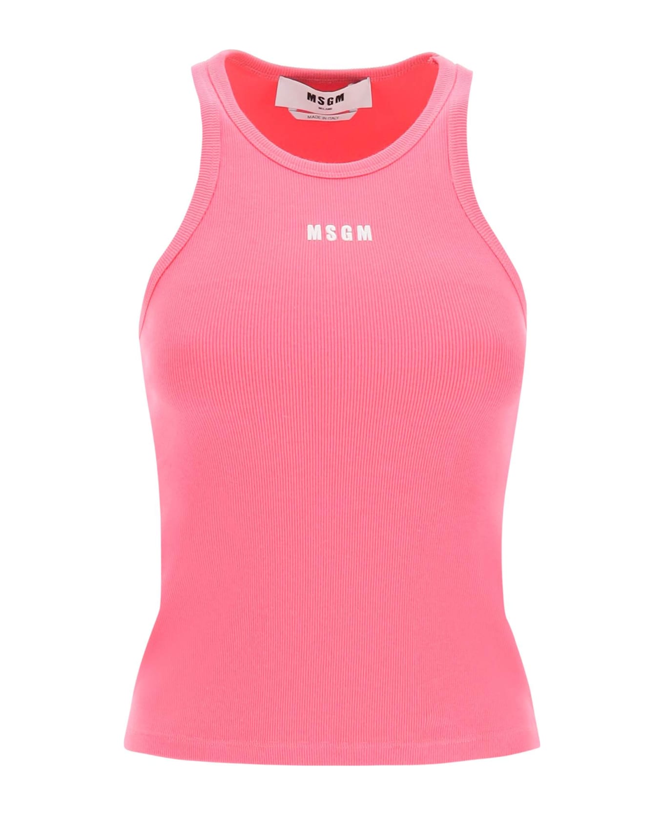 MSGM Logo Embroidery Tank Top - HOT PINK (Pink) タンクトップ
