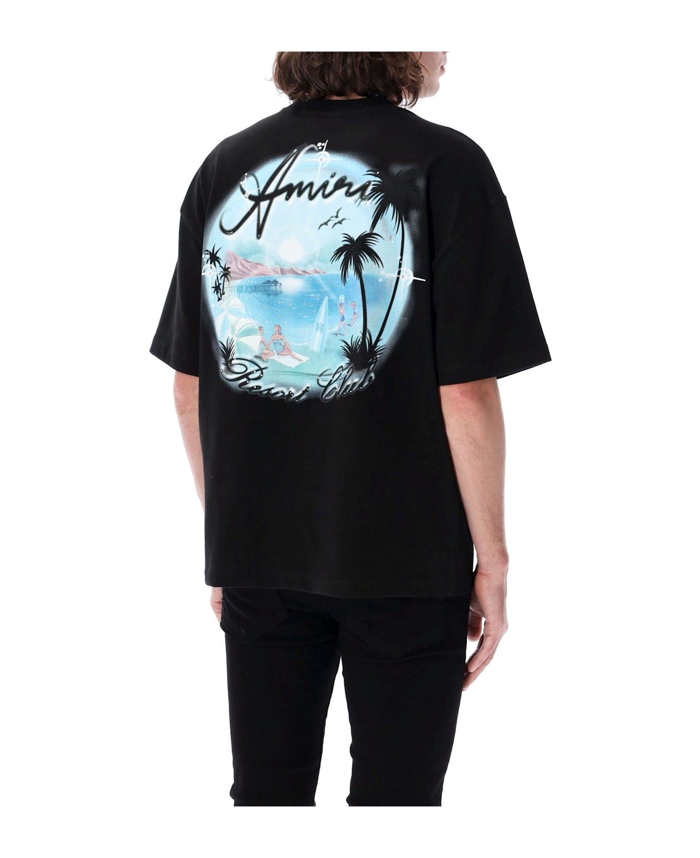 AMIRI Paradise Airbrush Crewneck T-shirt - Black