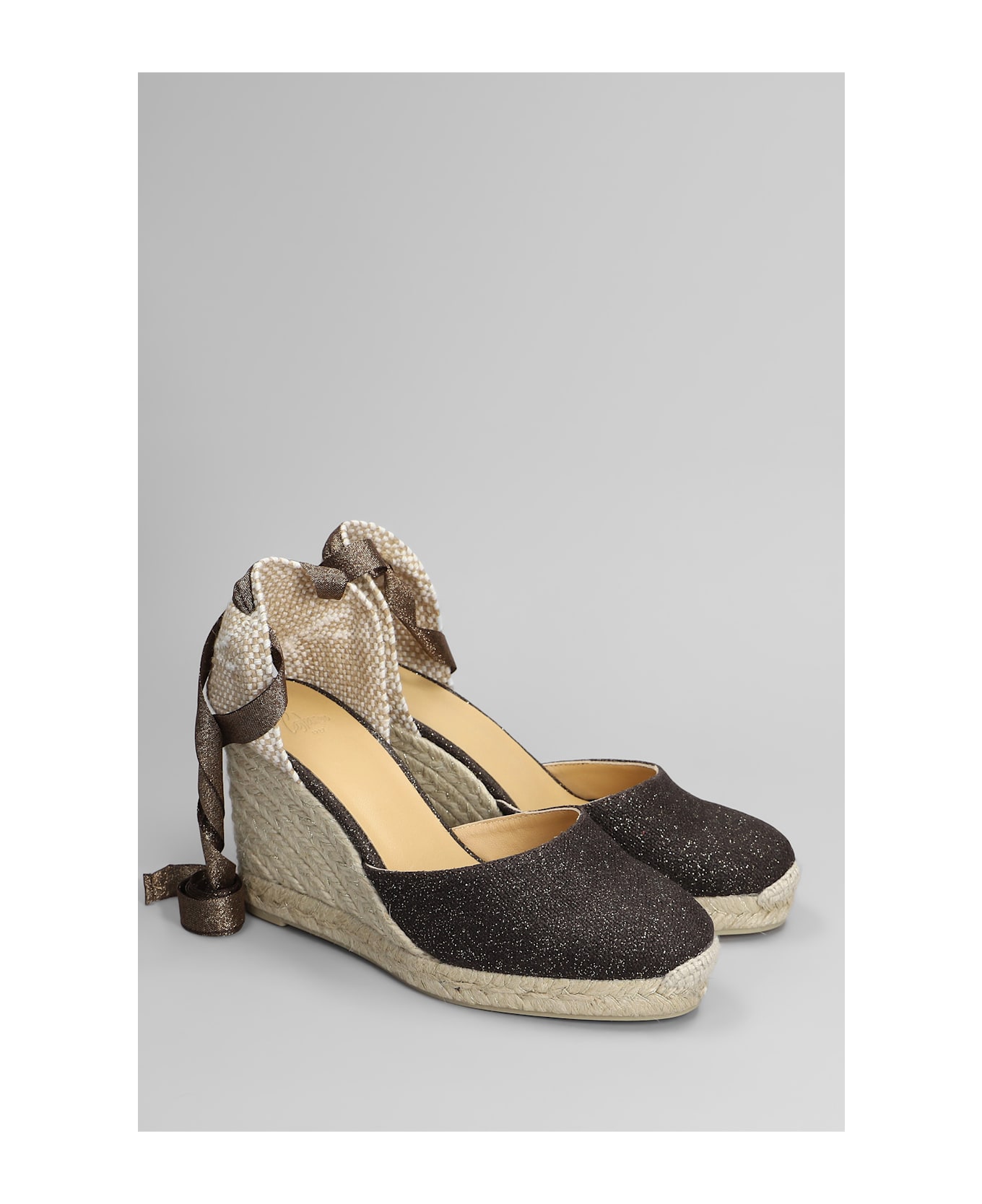 Castañer Carina-8-032 Wedges In Brown Canvas - BROWN