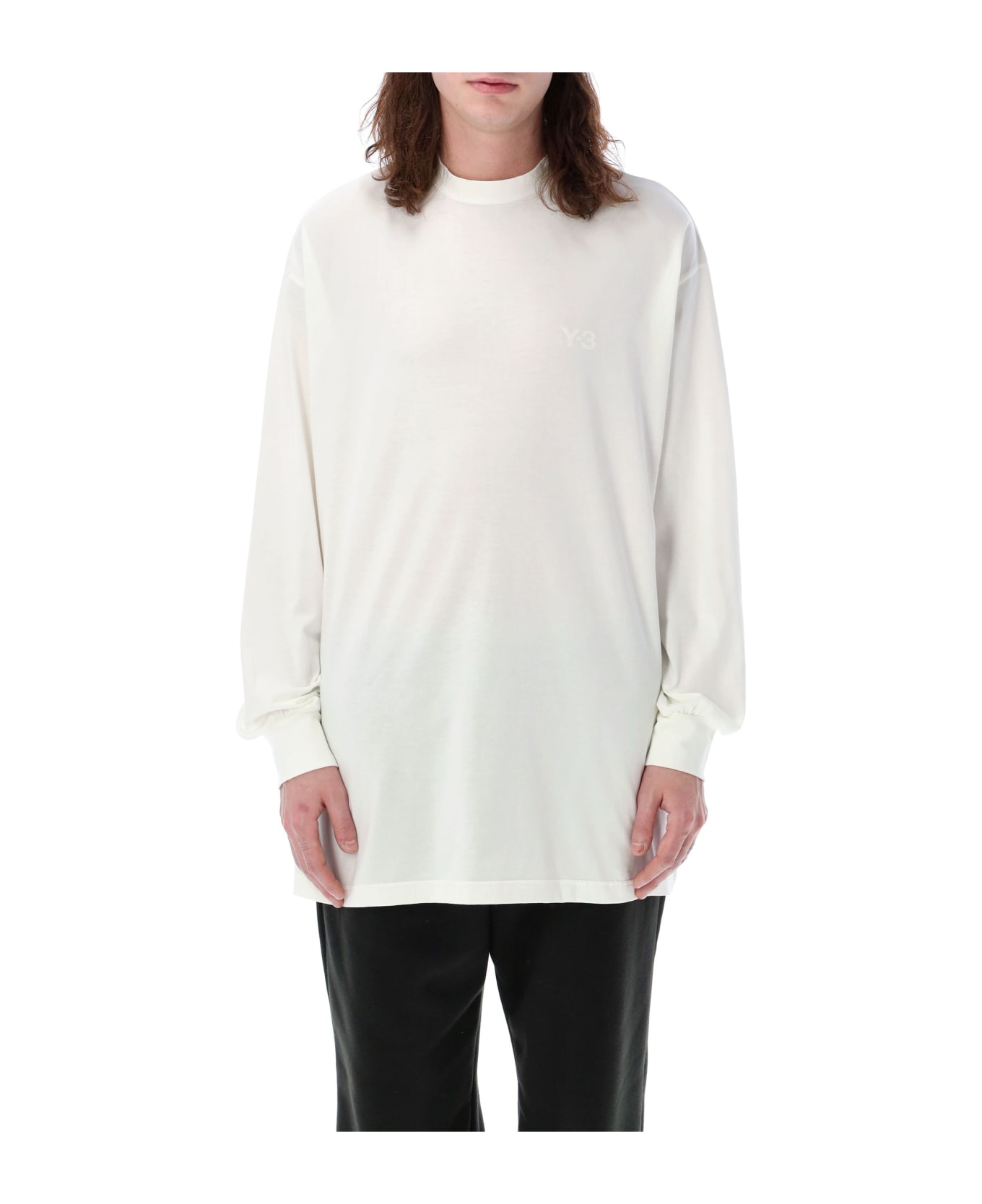 Y-3 Mock Neck Long Sleeves T-shirt - WHITE Tシャツ
