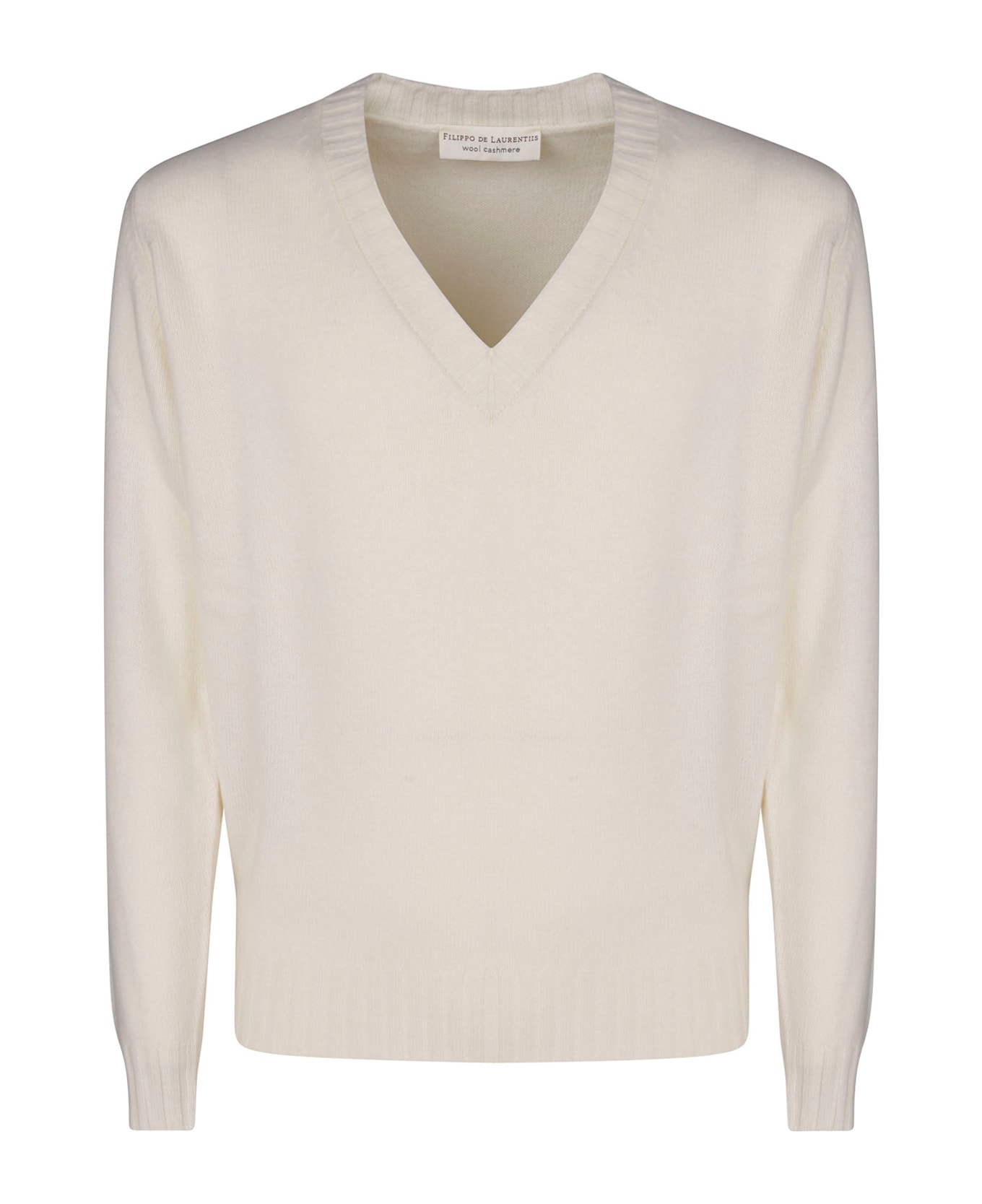 Filippo De Laurentiis V Neck Wool Cashmere - Optic White