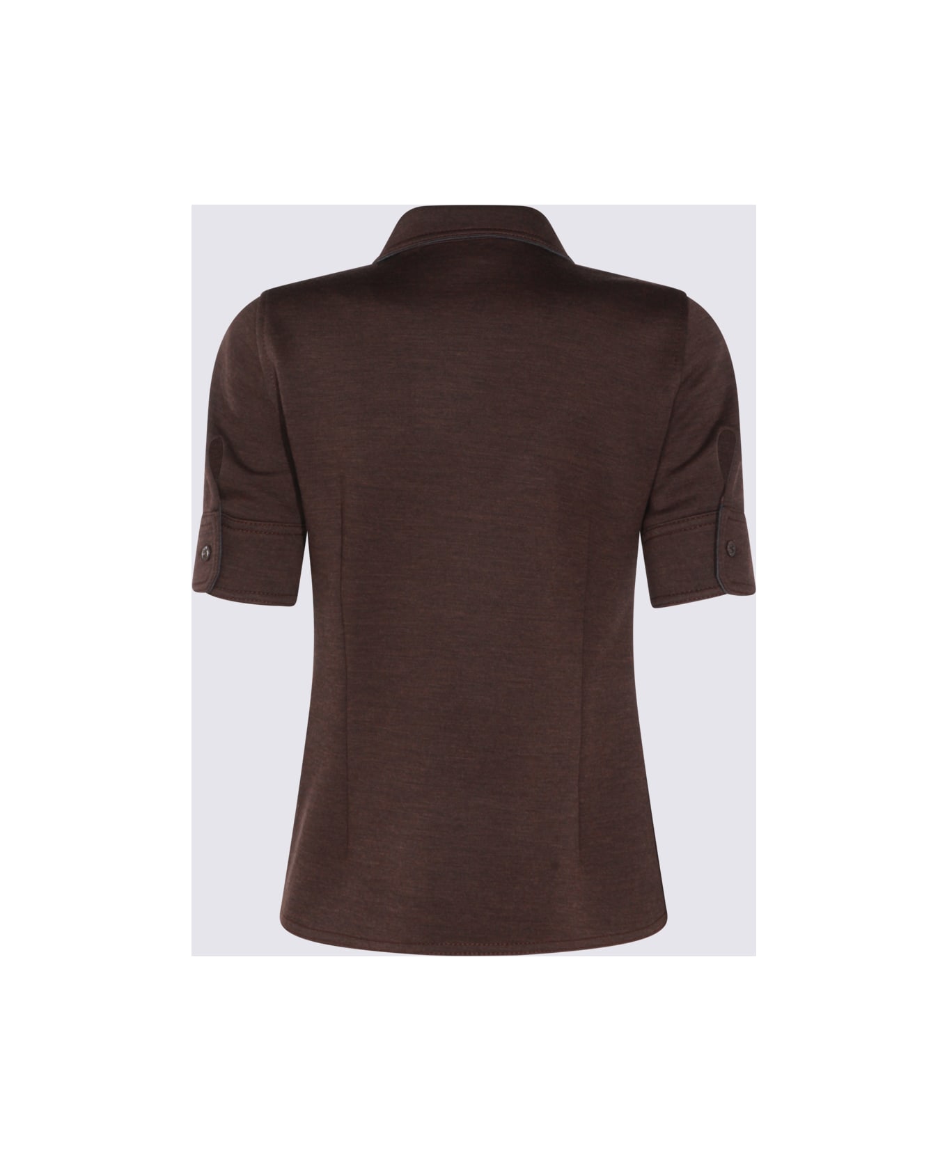 Gucci Brown Wool Polo Shirt - Brown