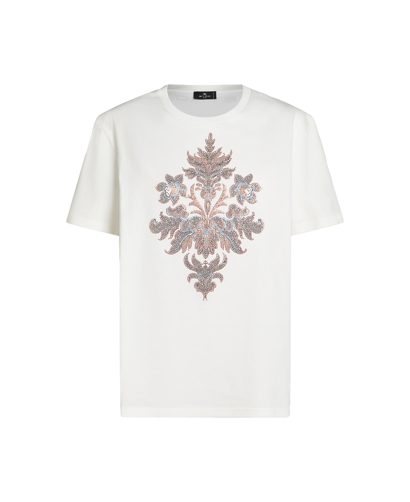 Etro White T-shirt With Beaded Embroidery - White
