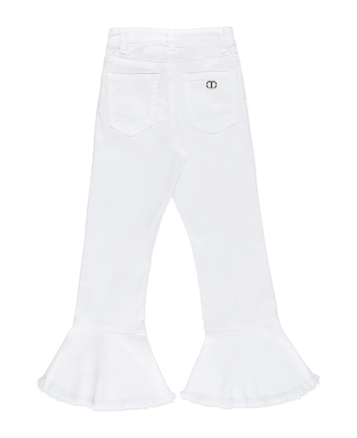TwinSet Flared Jeans With Logo - White