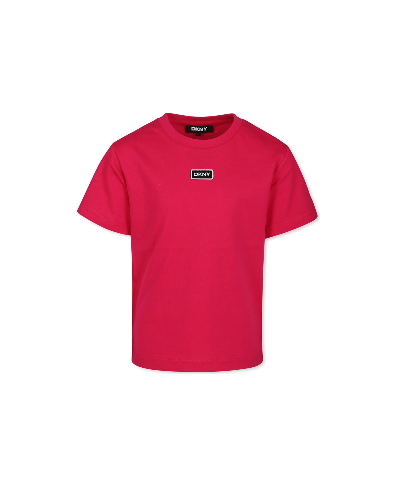 DKNY Fuchsia T-shirt For Girl With Logo - N Pep Rosa