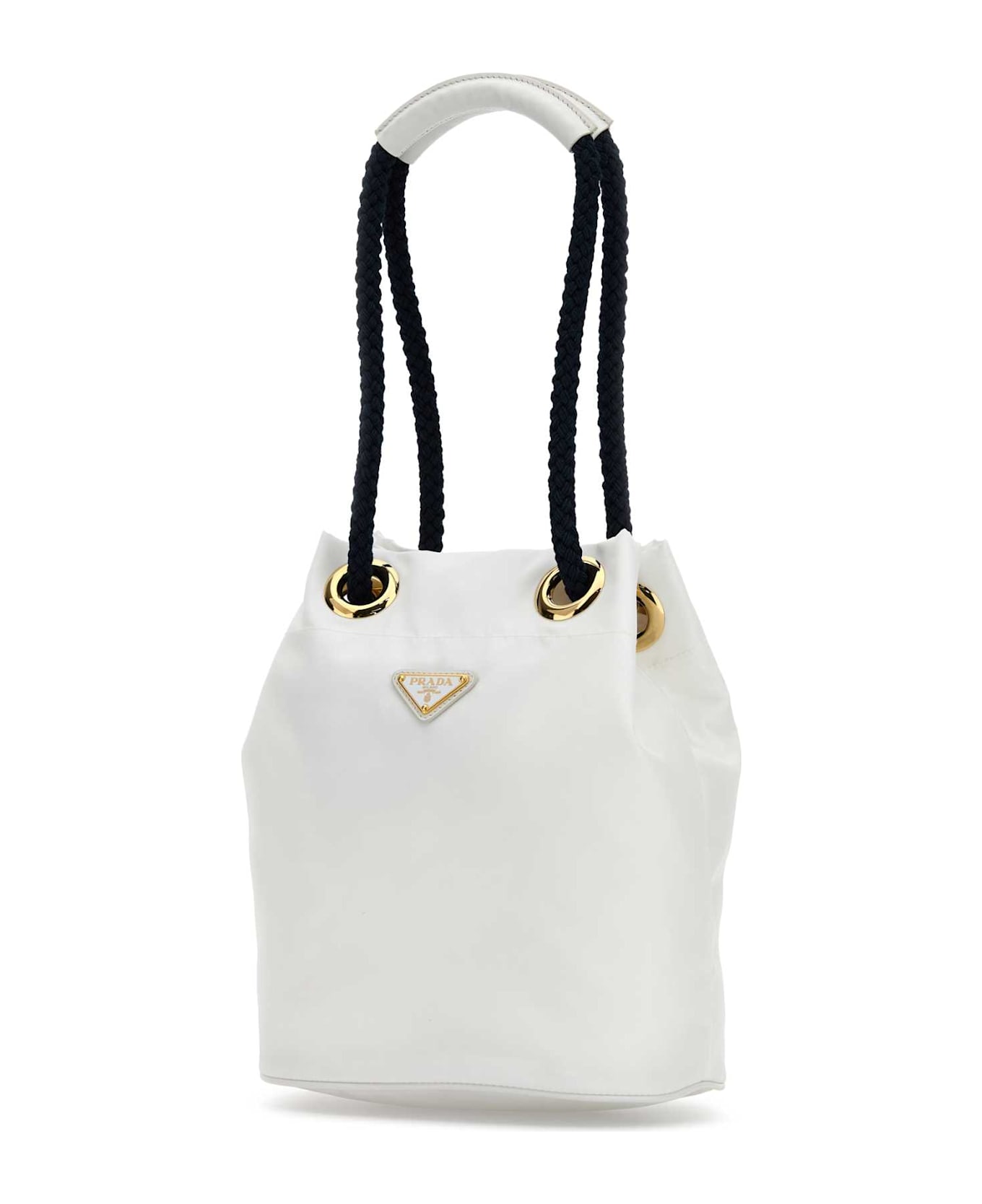 Prada White Re-nylon Prada Mariner Bucket Bag - BIANCO+BALTICO