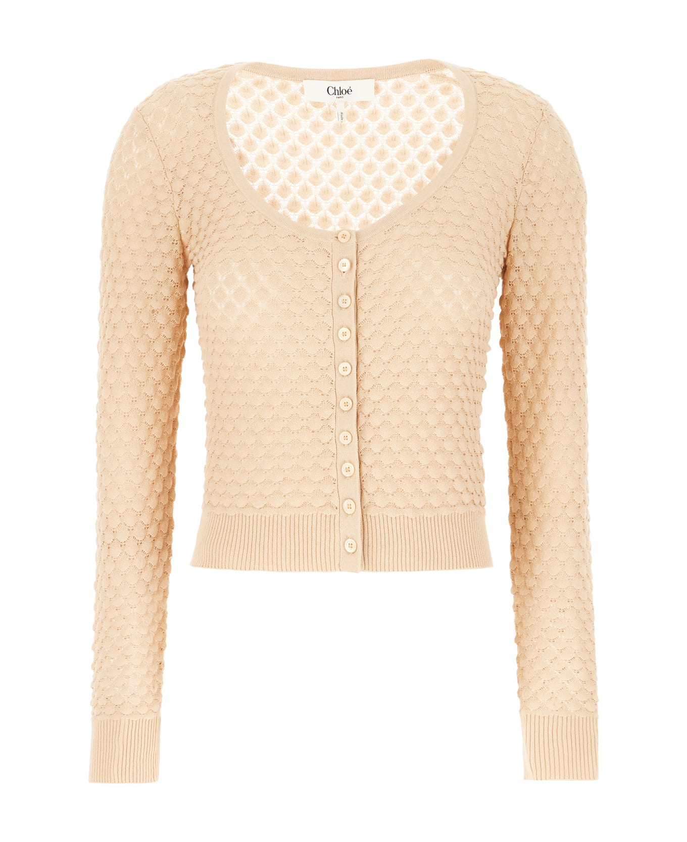 Chloé Skin Pink Cotton Cardigan - LIGHT NUDE