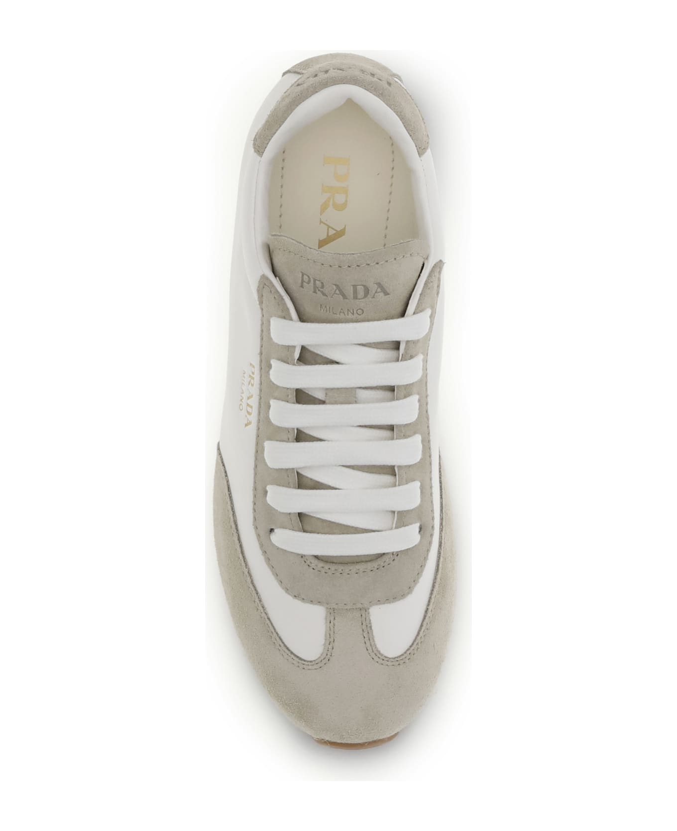 Prada Nappa Leather And Suede Sneakers