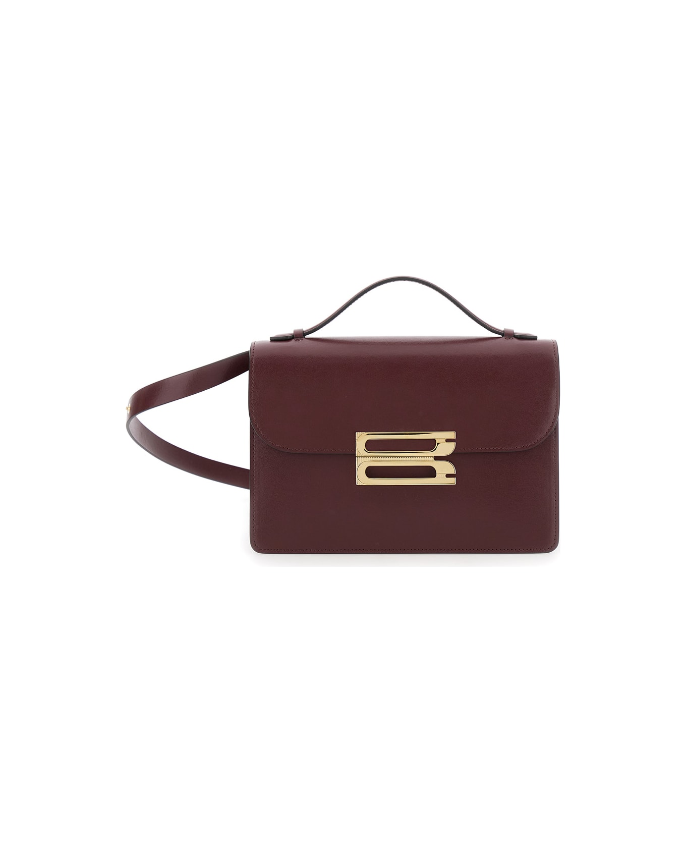 Victoria Beckham 
dorian
 Bordeaux Shoulder Bag With Adjustable And Removable Shoulder Strap And Logo Plaque On The Front In Leather Woman - Bordeaux