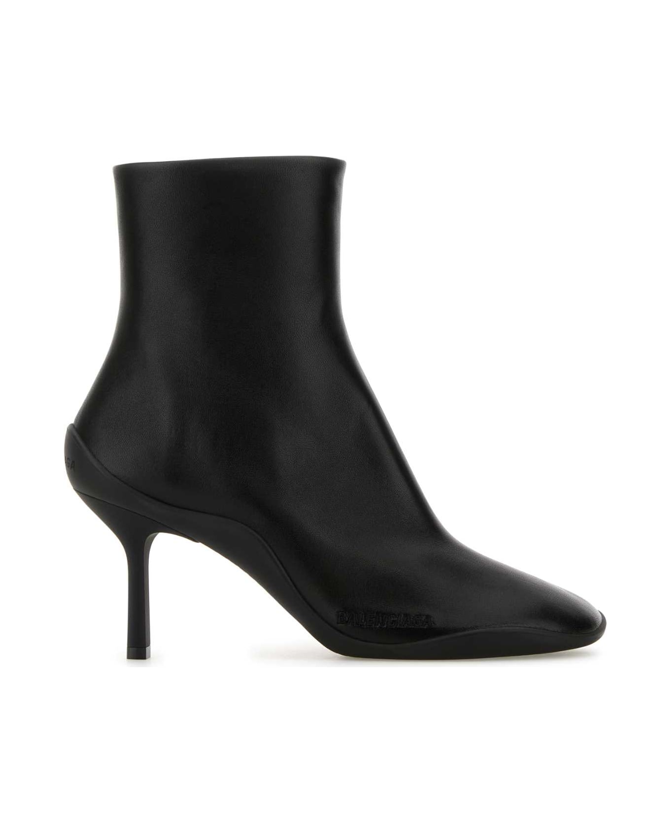 Balenciaga Black Leather Shibuya 80 Ankle Boots - Black