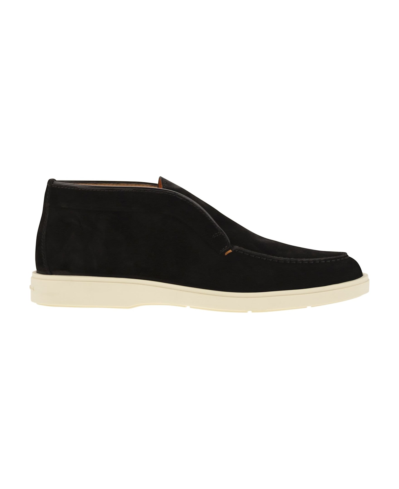 Santoni Suede Desert Boot - Black