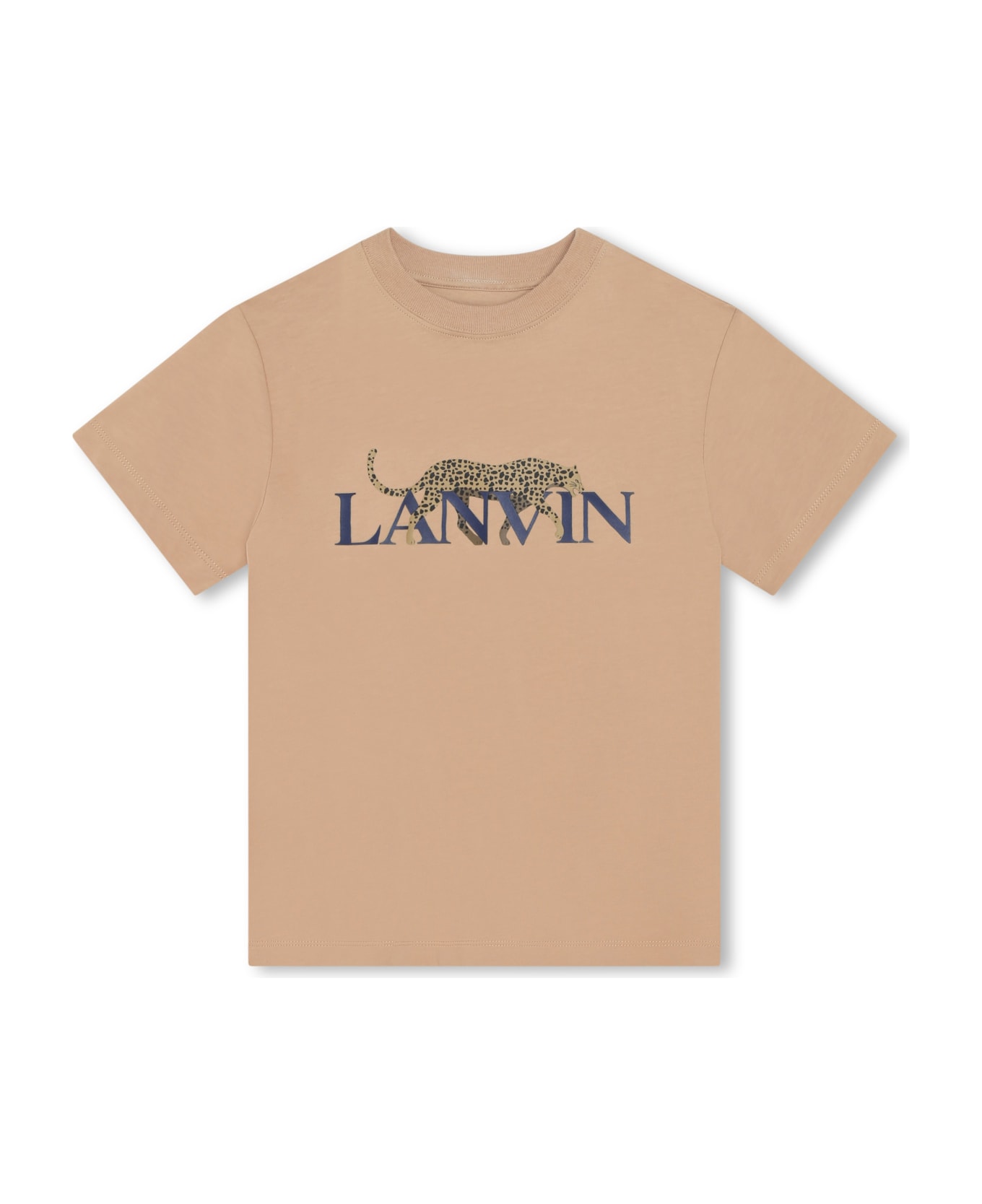 Lanvin T-shirt Con Logo - Beige Scuro